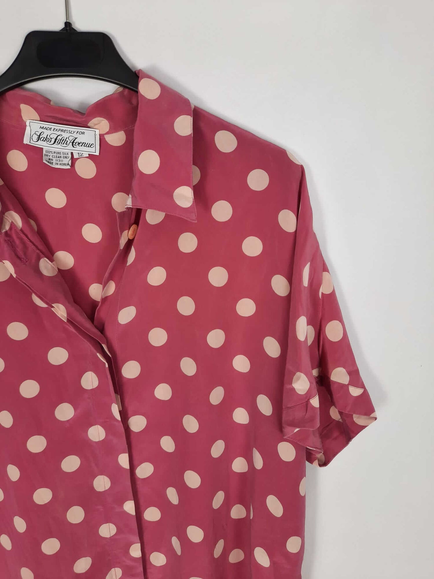 SAKS FIFTH AVENUE. Pink polka dot Ts shirt