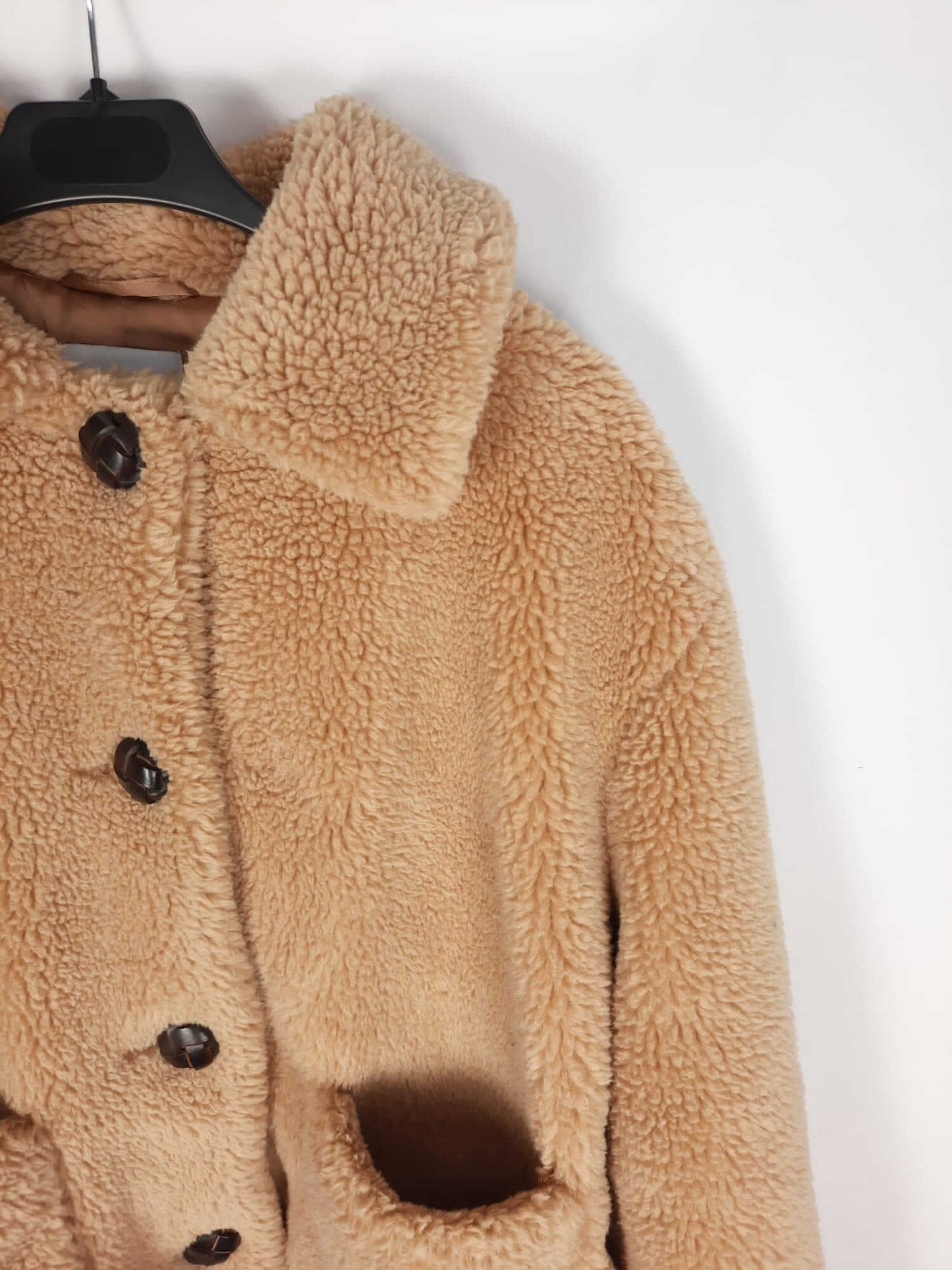 ZARA. Chaqueta/abrigo borrego beige T.s