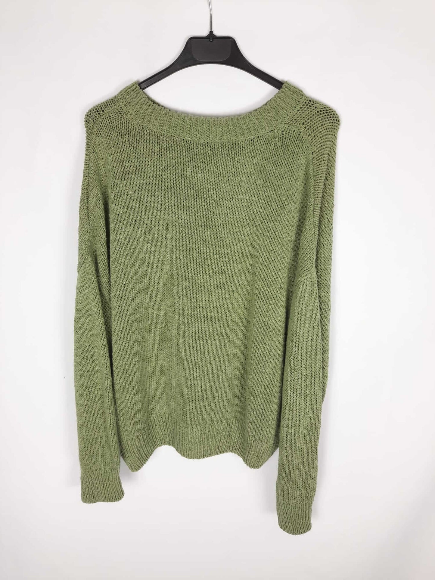 ZARA. Jersey verde de punto Tl