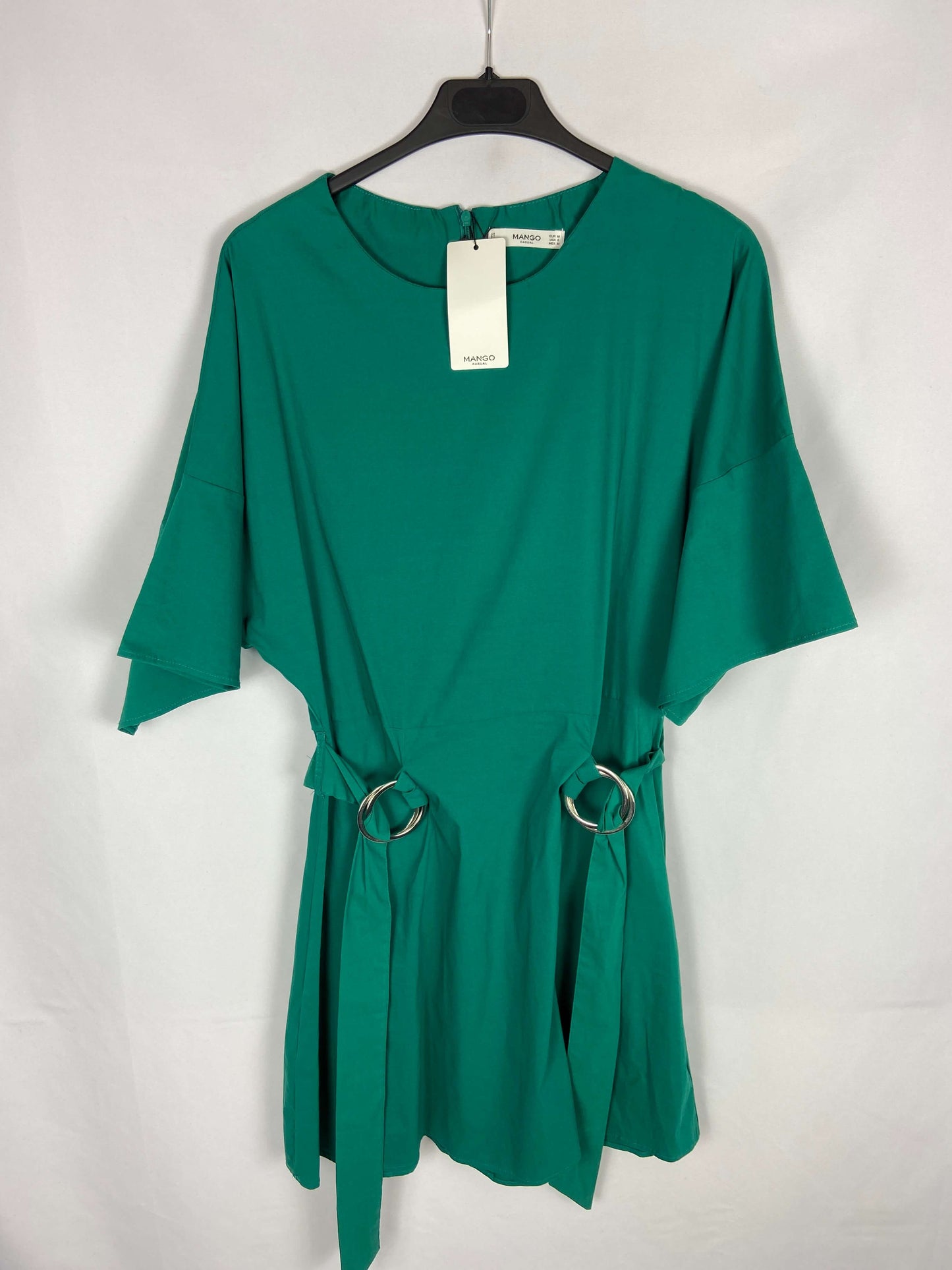 MANGO. Short green dress Tm