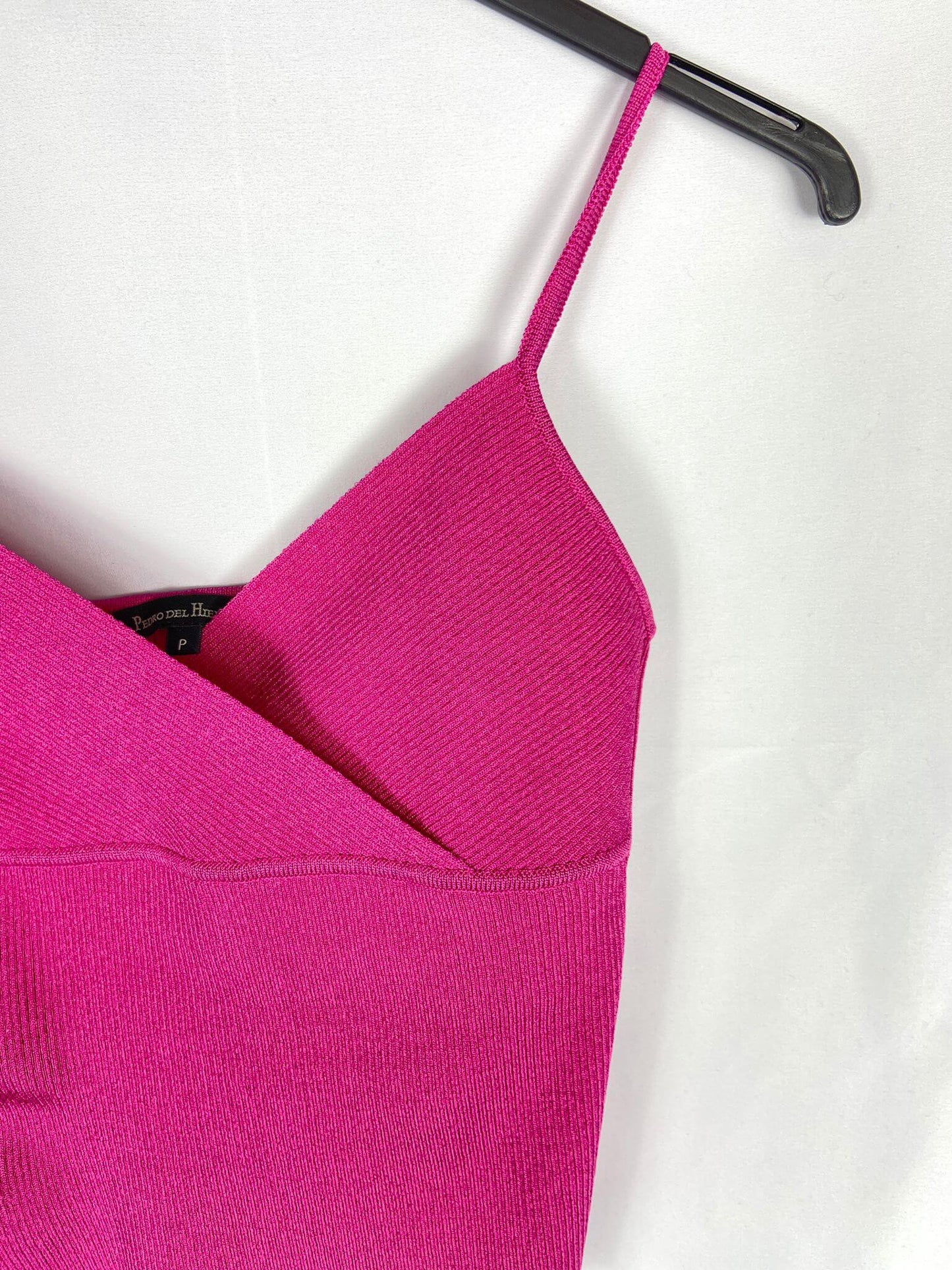 PEDRO DEL HIERRO. Top rosa canale elastico T.s