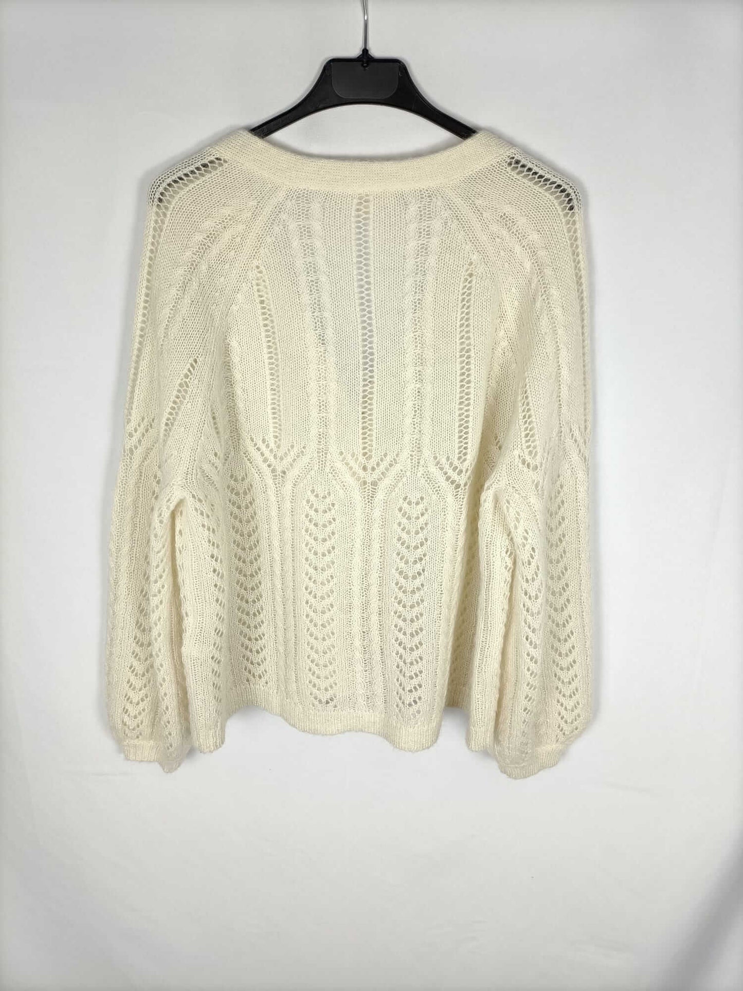 SEZANE. Cárdigan blanco roto T. m