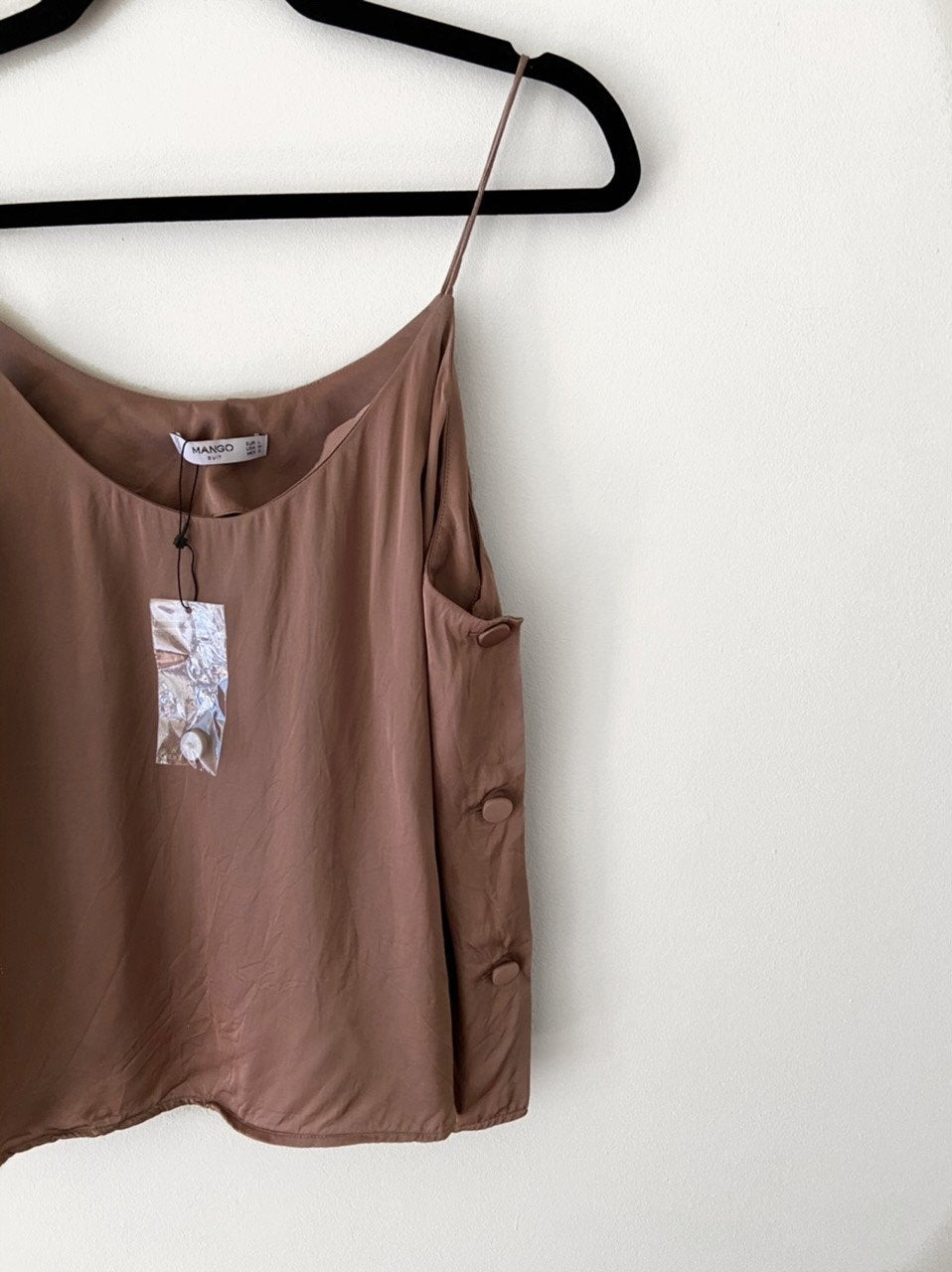 MANGO. Top marrón T.L