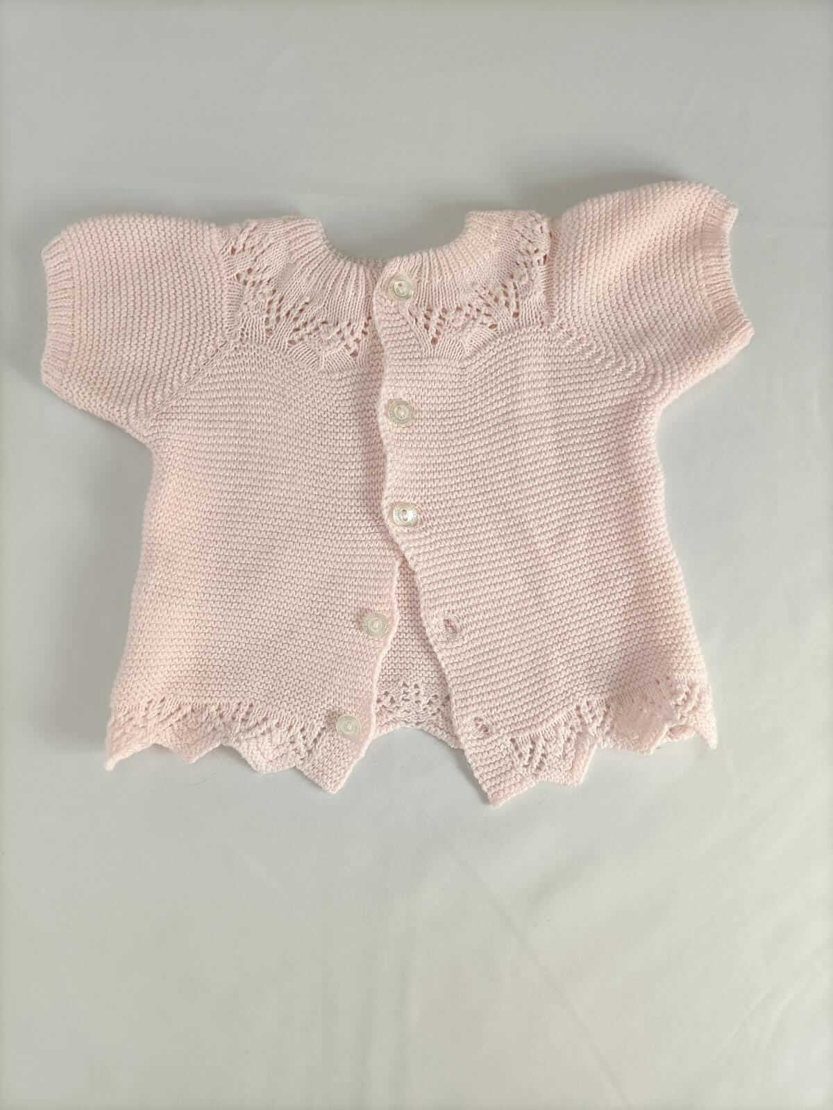 MAC ILUSIÓN. Chaqueta punto rosa T.1 mes