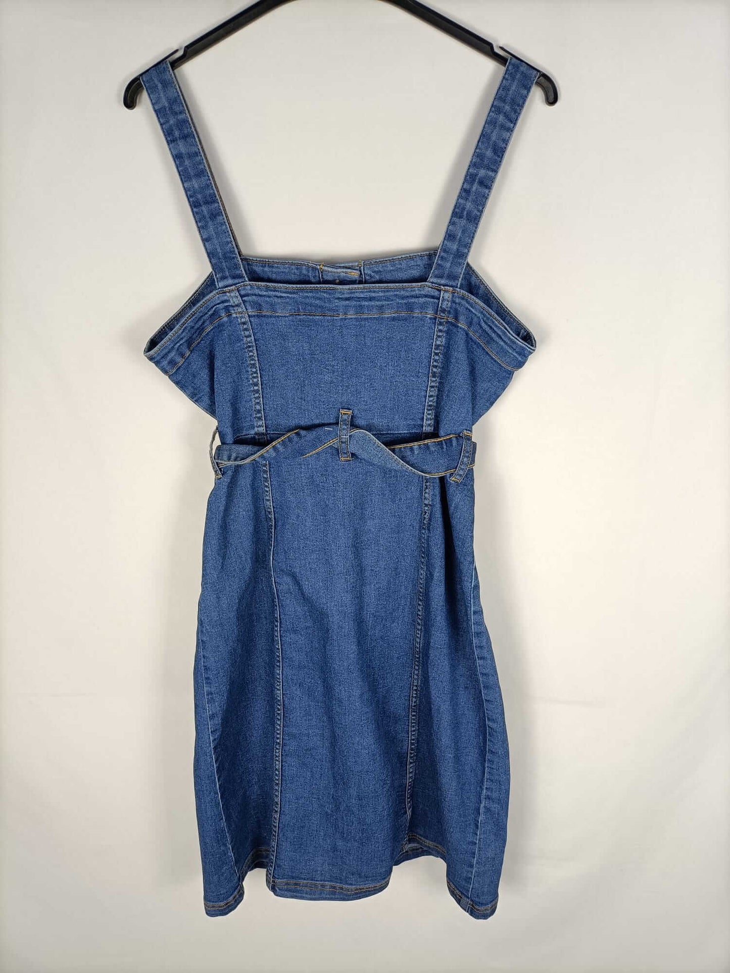 H&M.Vestido midi vaquero botones T.40