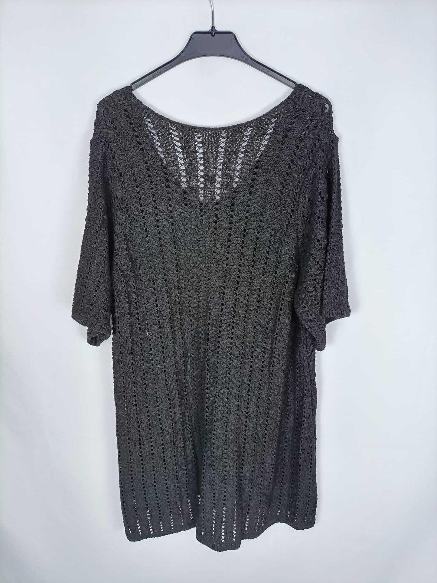 OTRAS. Vestido corto negro croche T.u (m)
