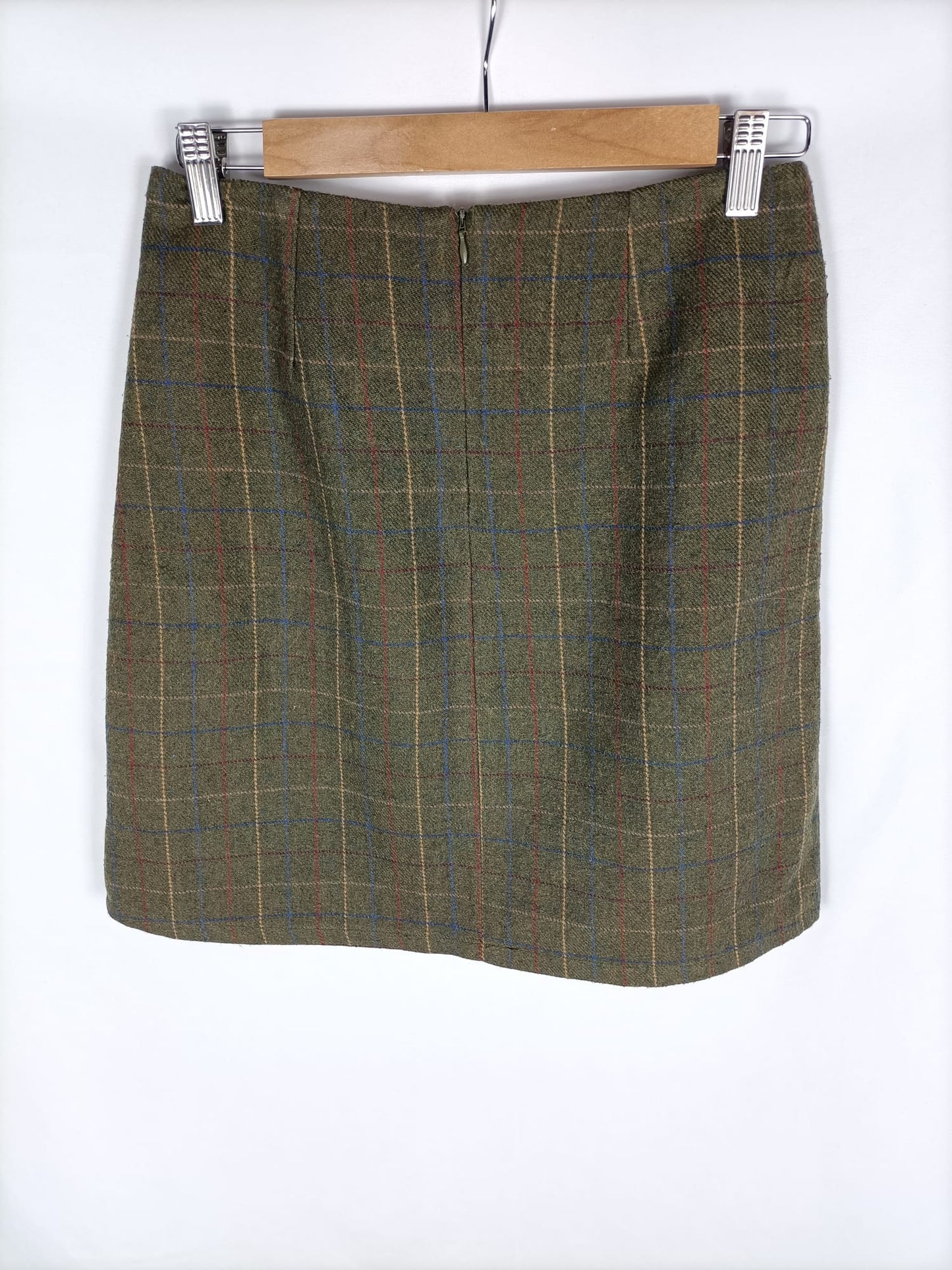 KLING. Falda verde cuadros T.s
