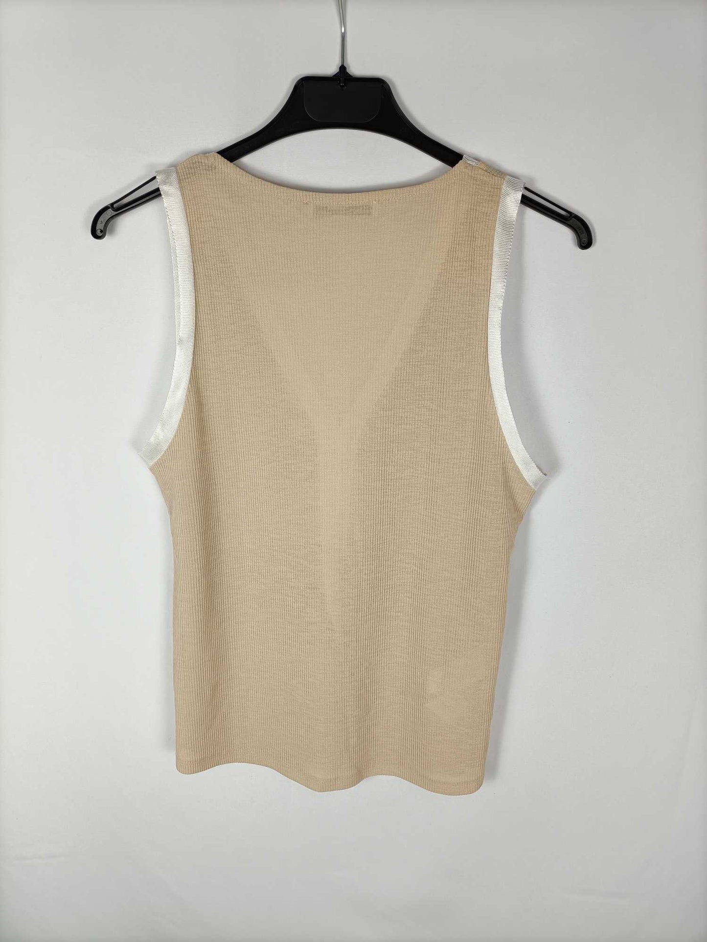 MANGO. Top beige punto T.m