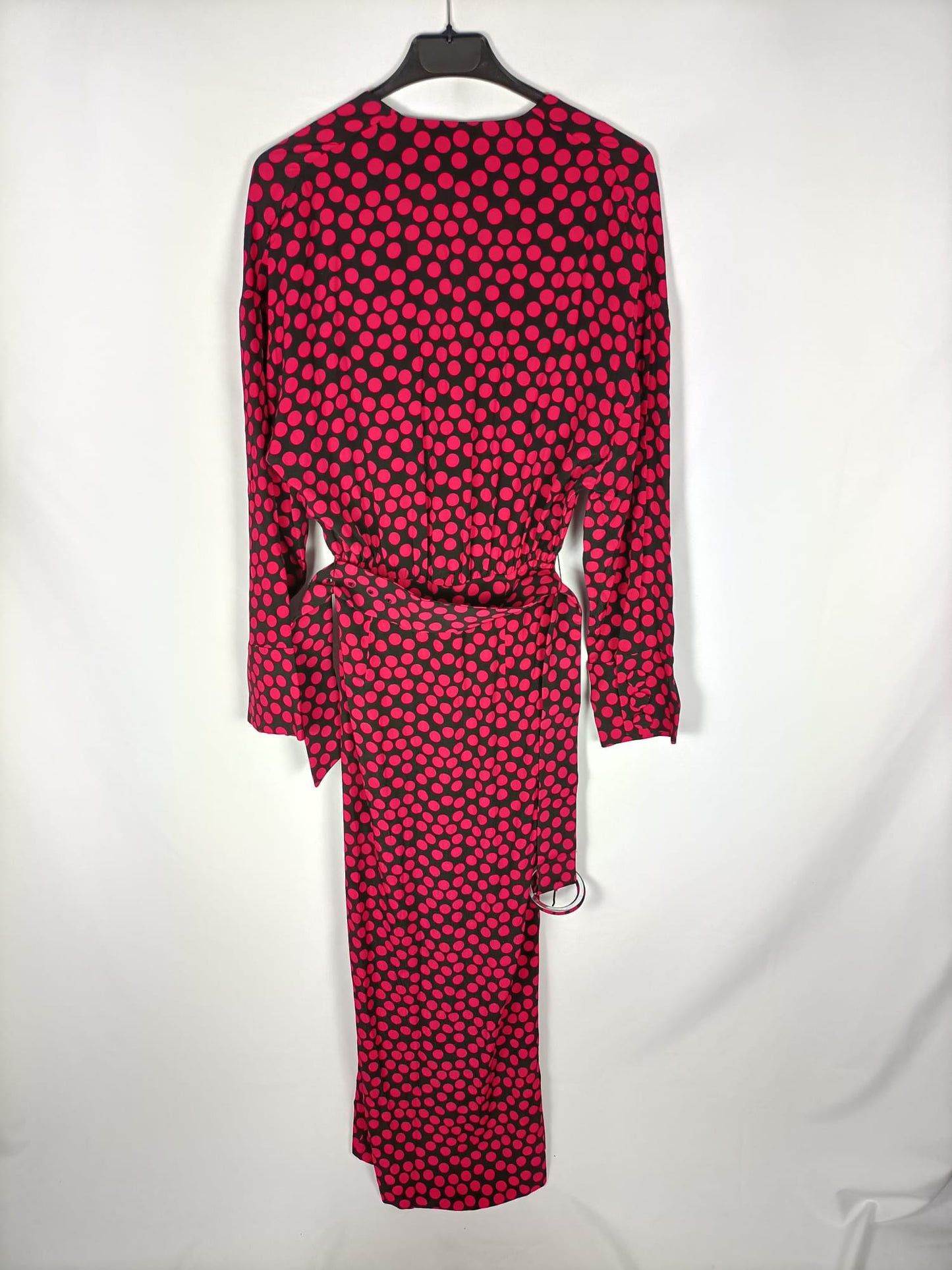 ZARA.Vestido largo lunares T.xs