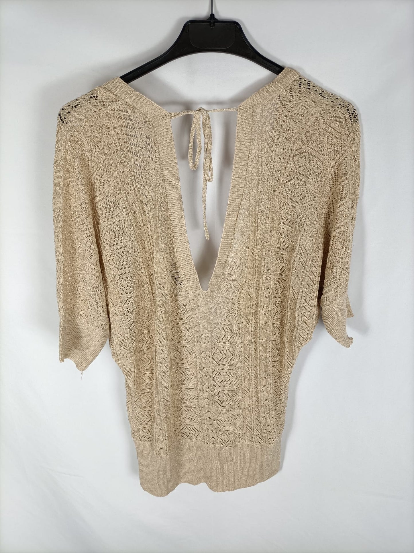 BLANCO.Top punto beige T.m