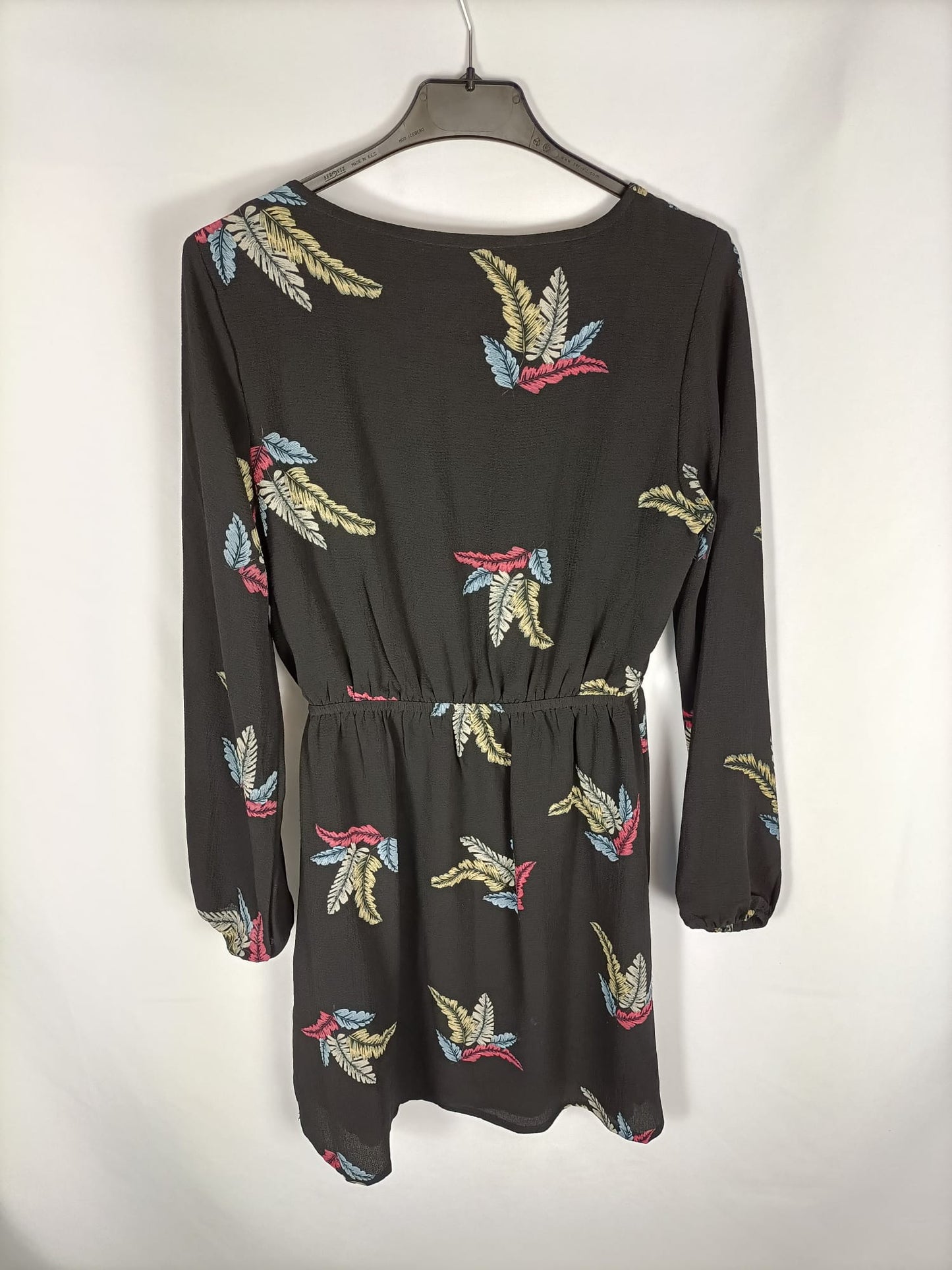 MINUTEO.Vestido negro estampado TU (s/m)