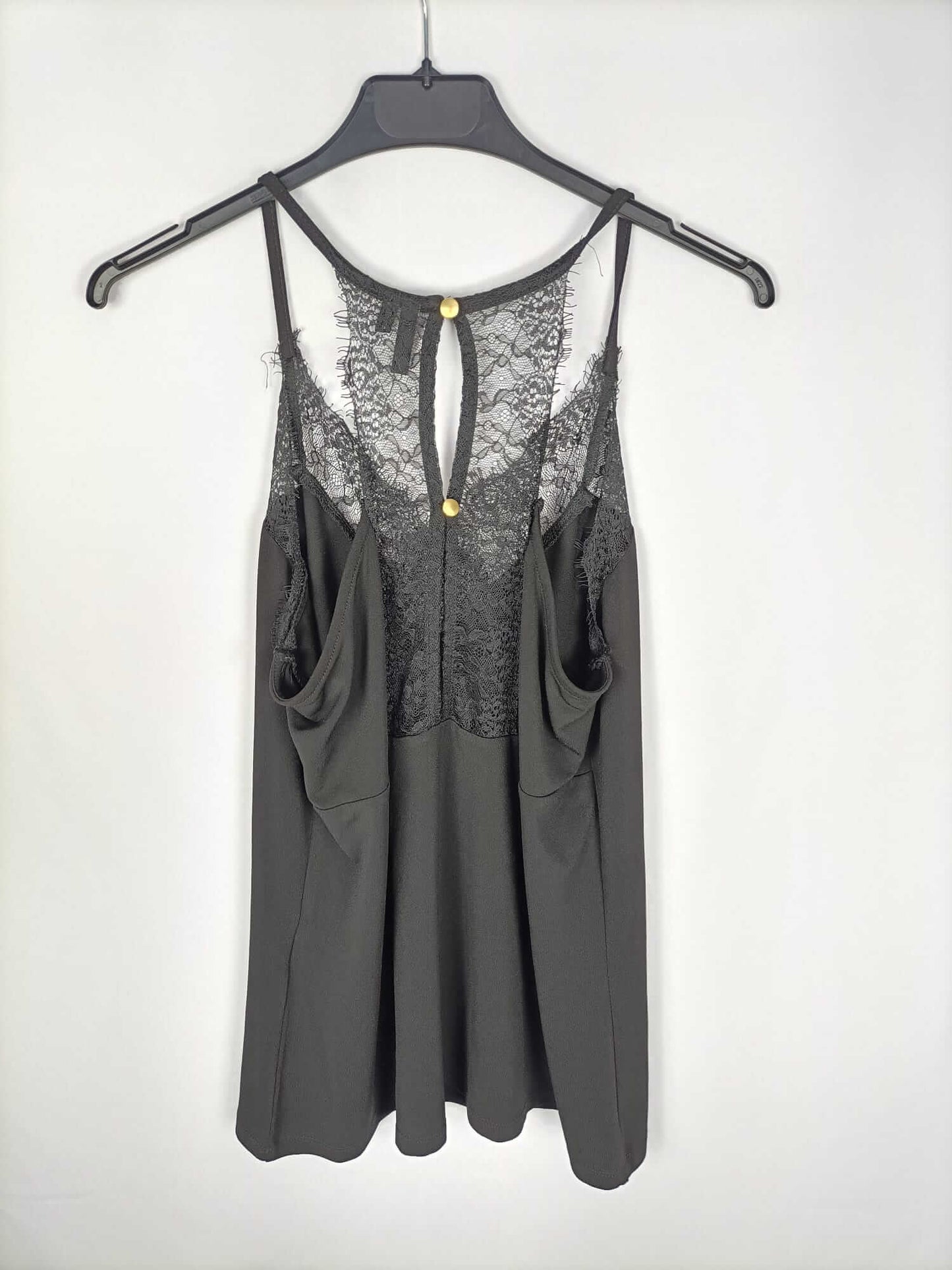 VERO MONA. Top lencero negro T.m