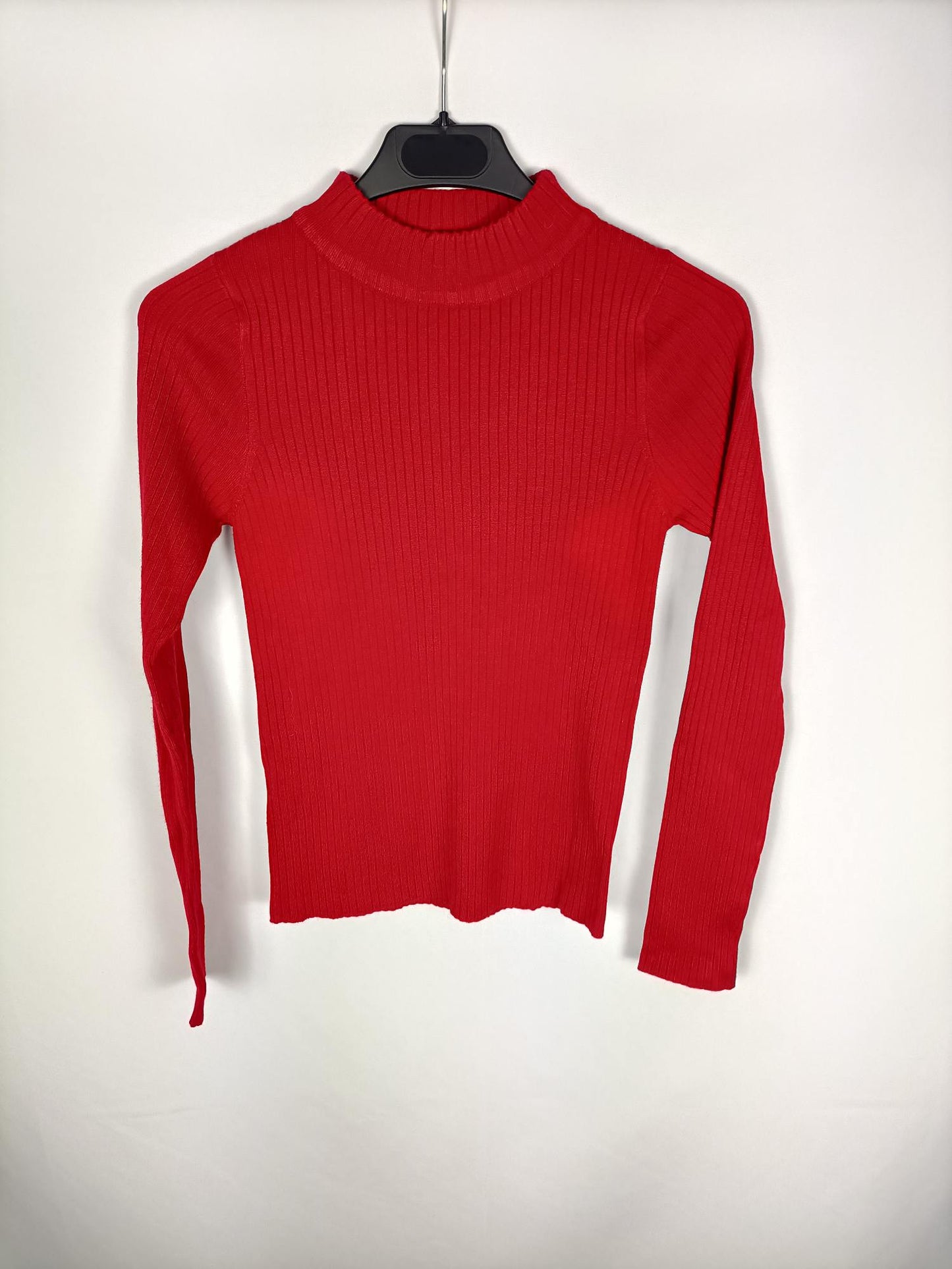 MANGO. Top rojo punto canalé T.s
