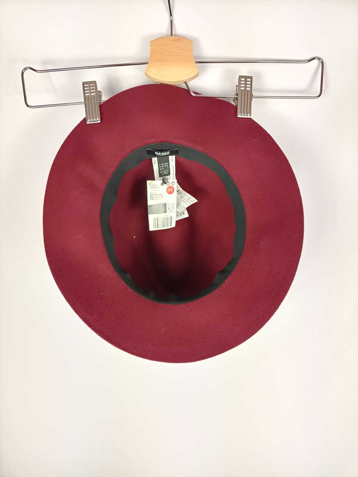 MANGO.Sombrero paño burdeos TU