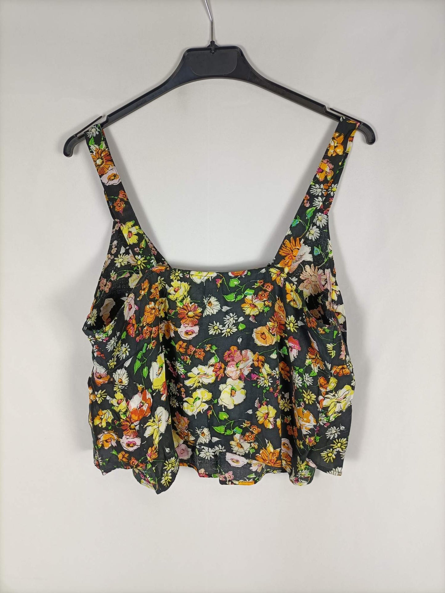 LEFTIES.Top negro flores T.m