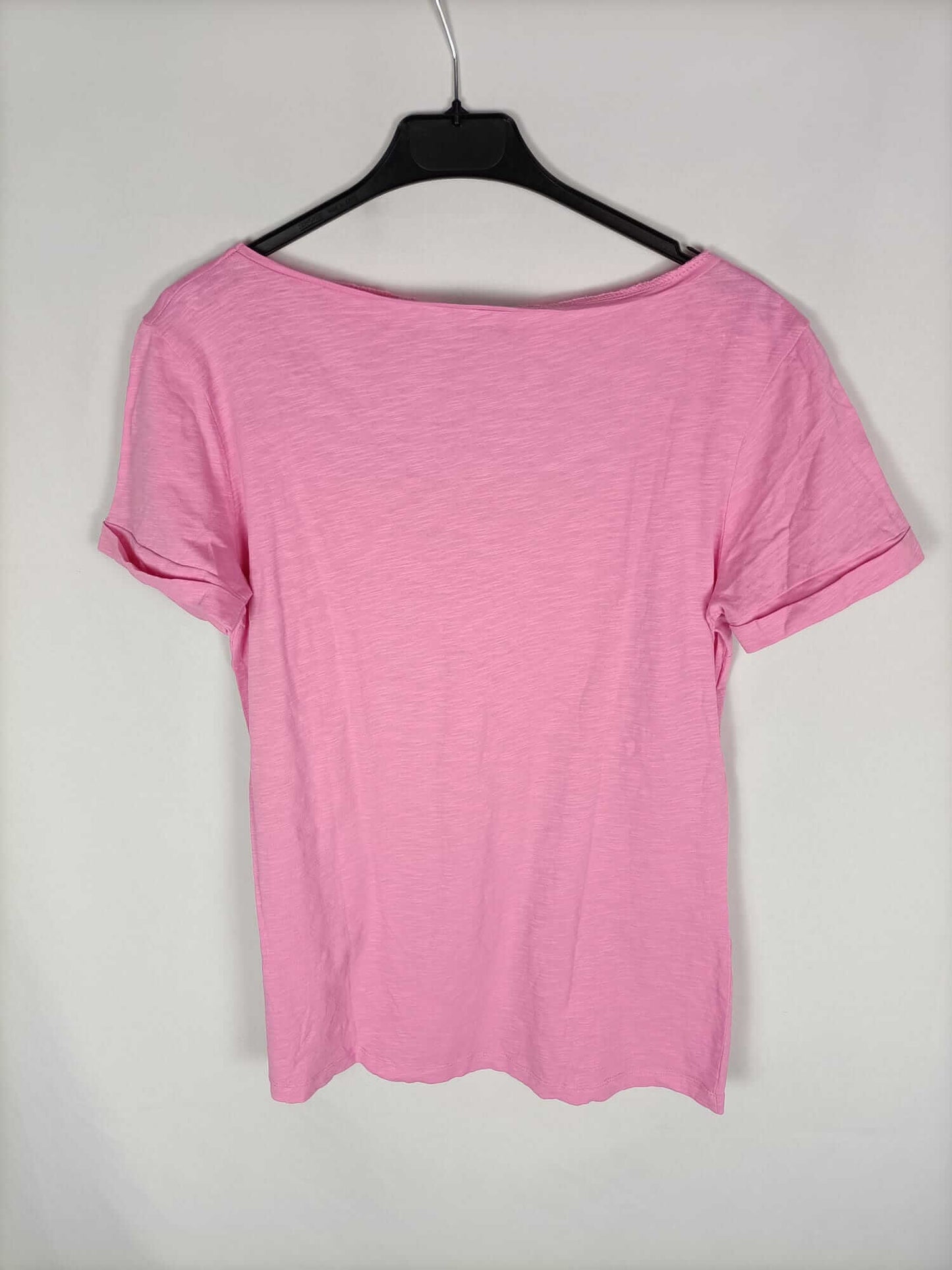 PULL&BEAR.Camiseta básica rosa T.L