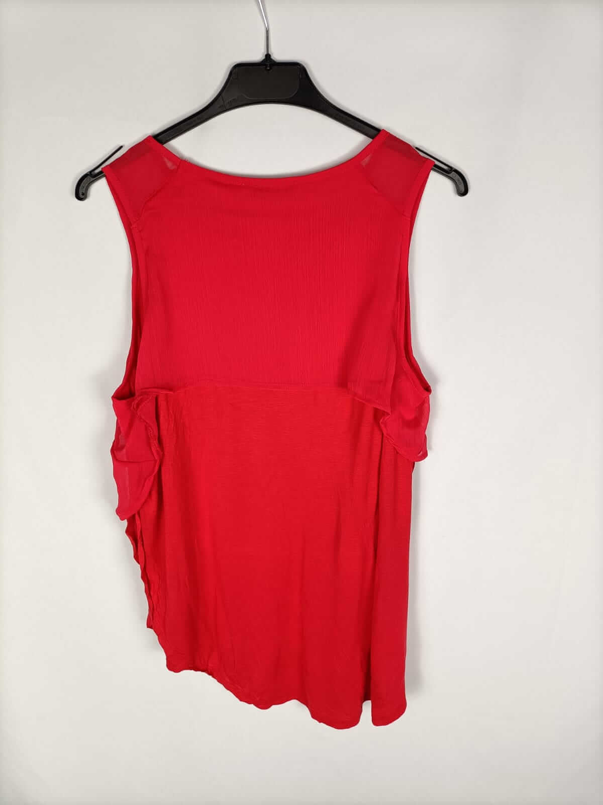 PULL&BEAR.Top rojo doble textura T.m