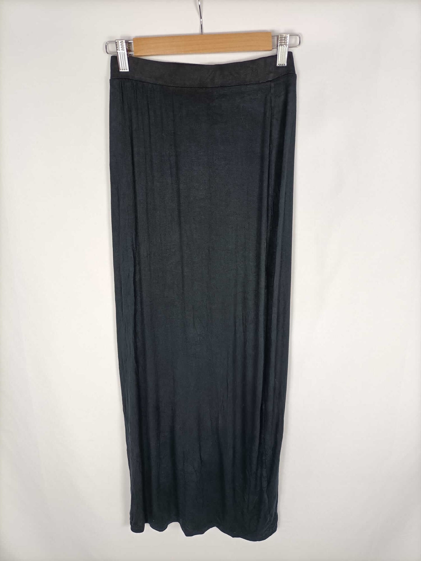 ZARA.Falda negra elástica larga T.m