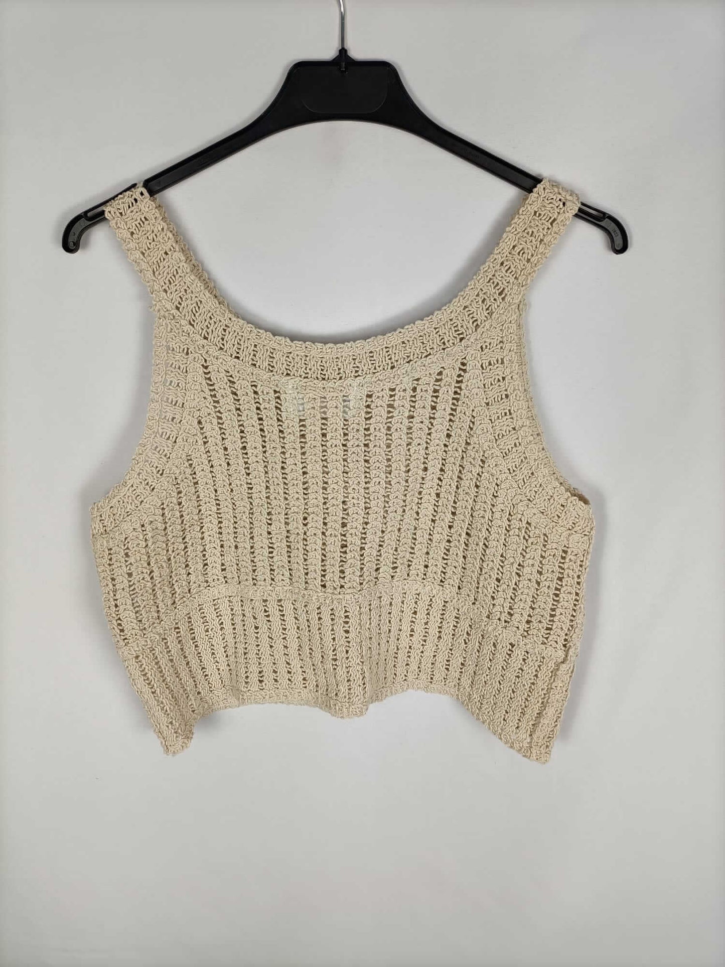 MUSE.Top beige cortito croché TU (s/m)