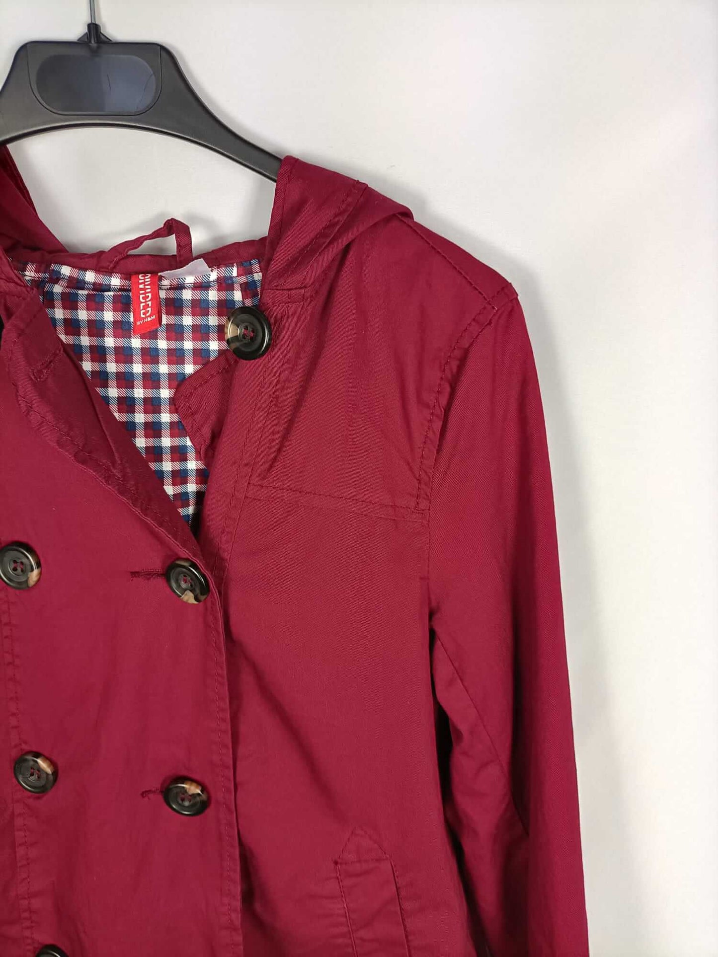 H&M.Trench burdeos T.34