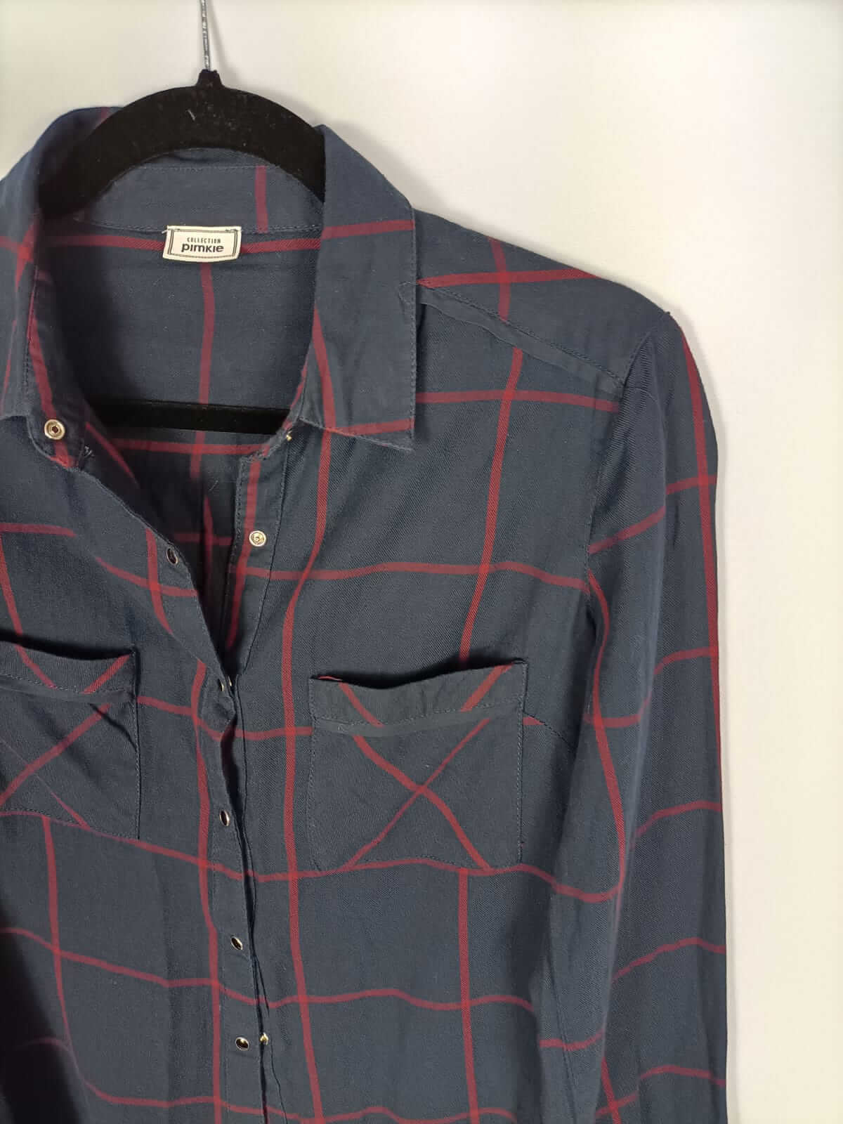 PIMKIE.Blue checked blouse Ts/m