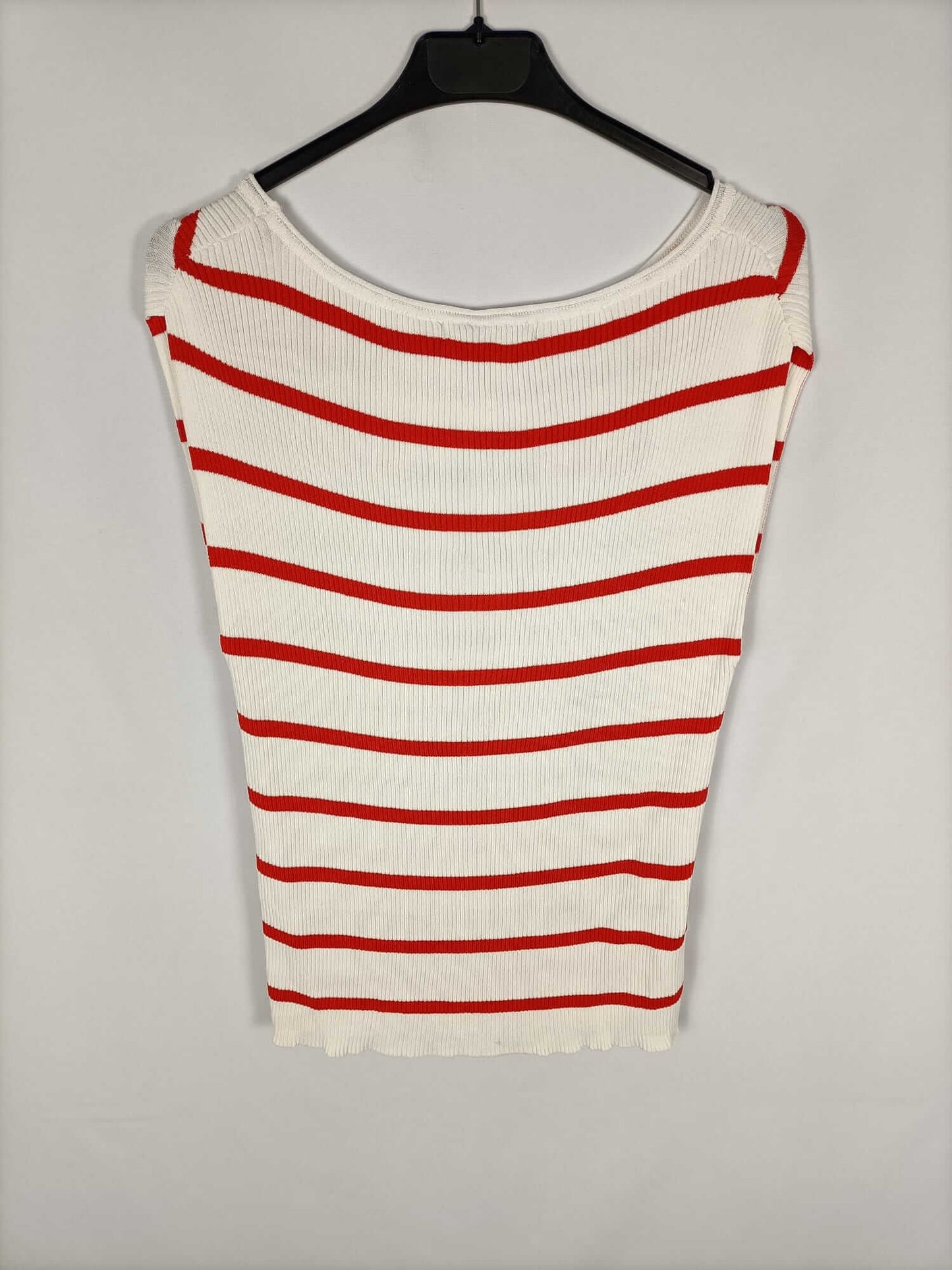 MANGO. Top punto beige rayas T.m