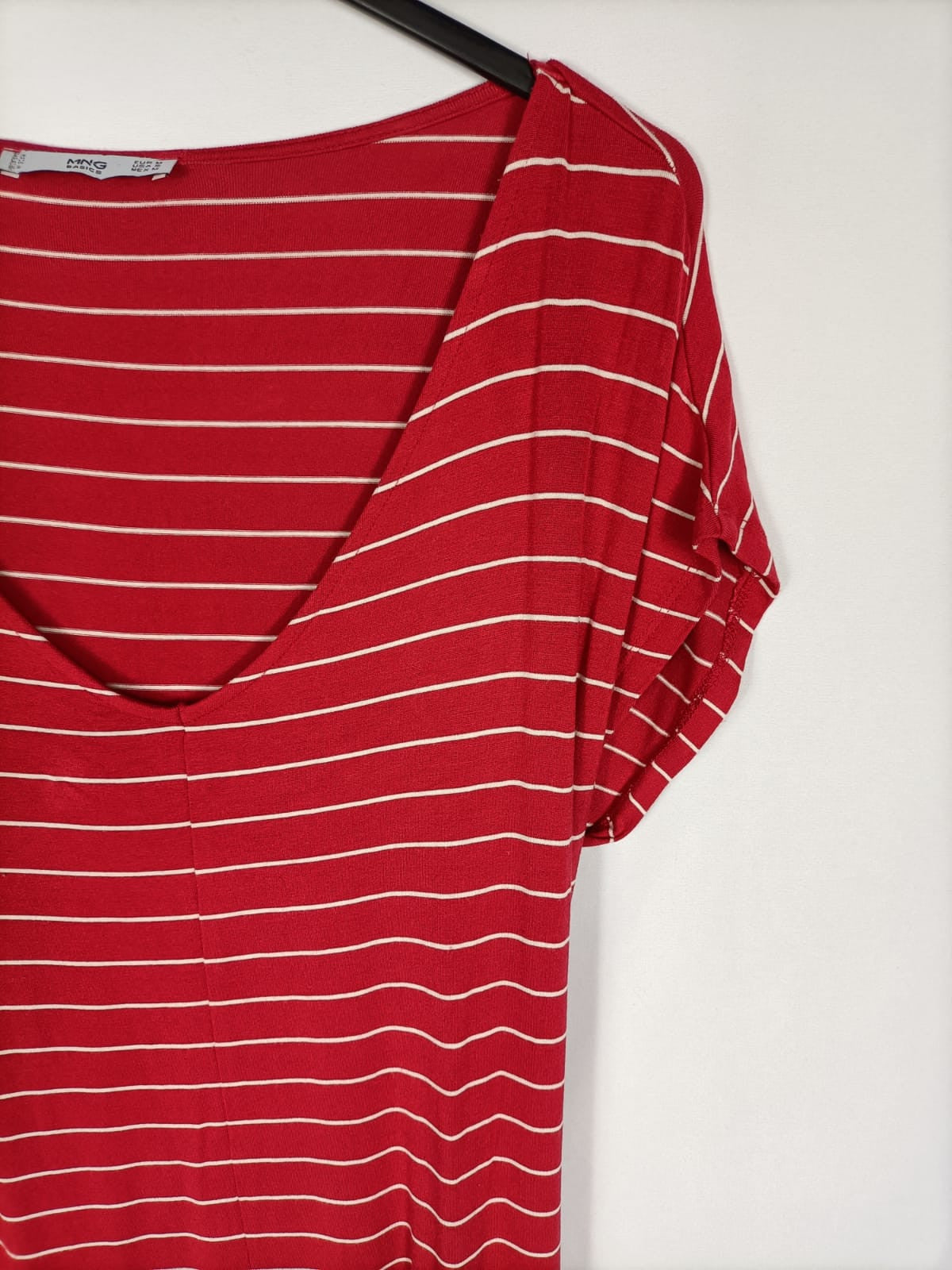 MANGO. Vestido rayas elástico T.m