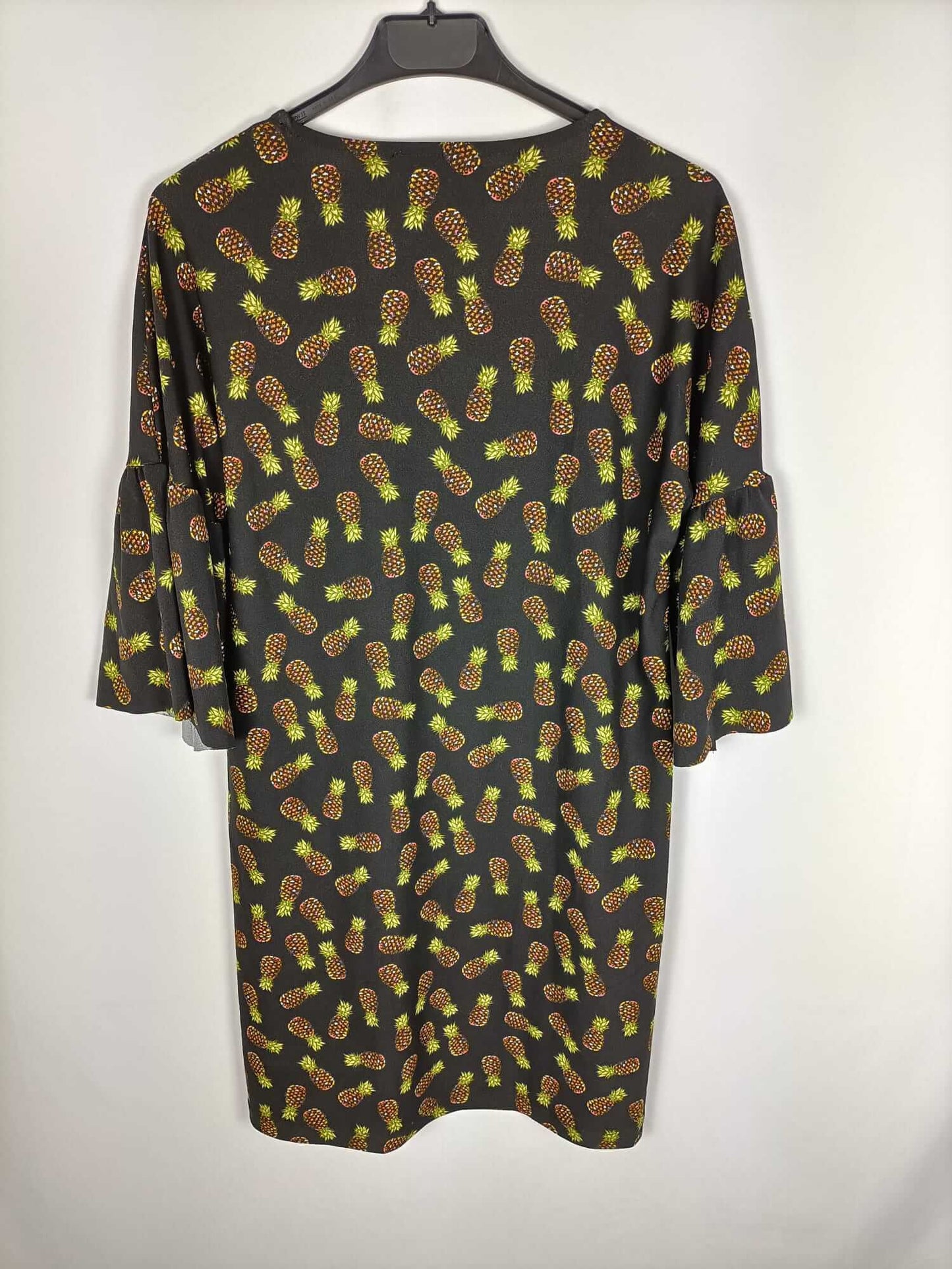 MANGO.Vestido negro piñas T.s