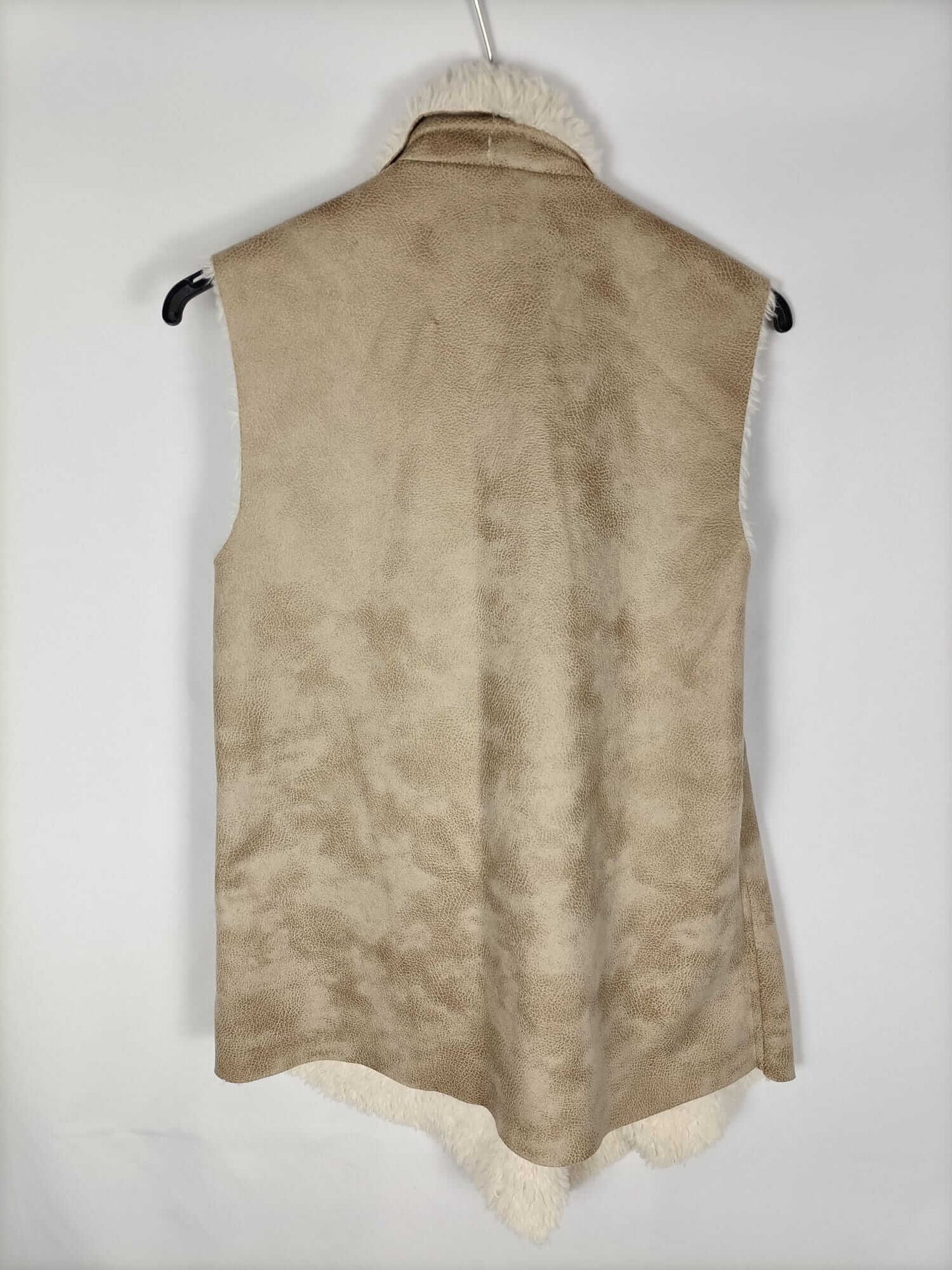 ZARA.Chaleco doble textura T.m