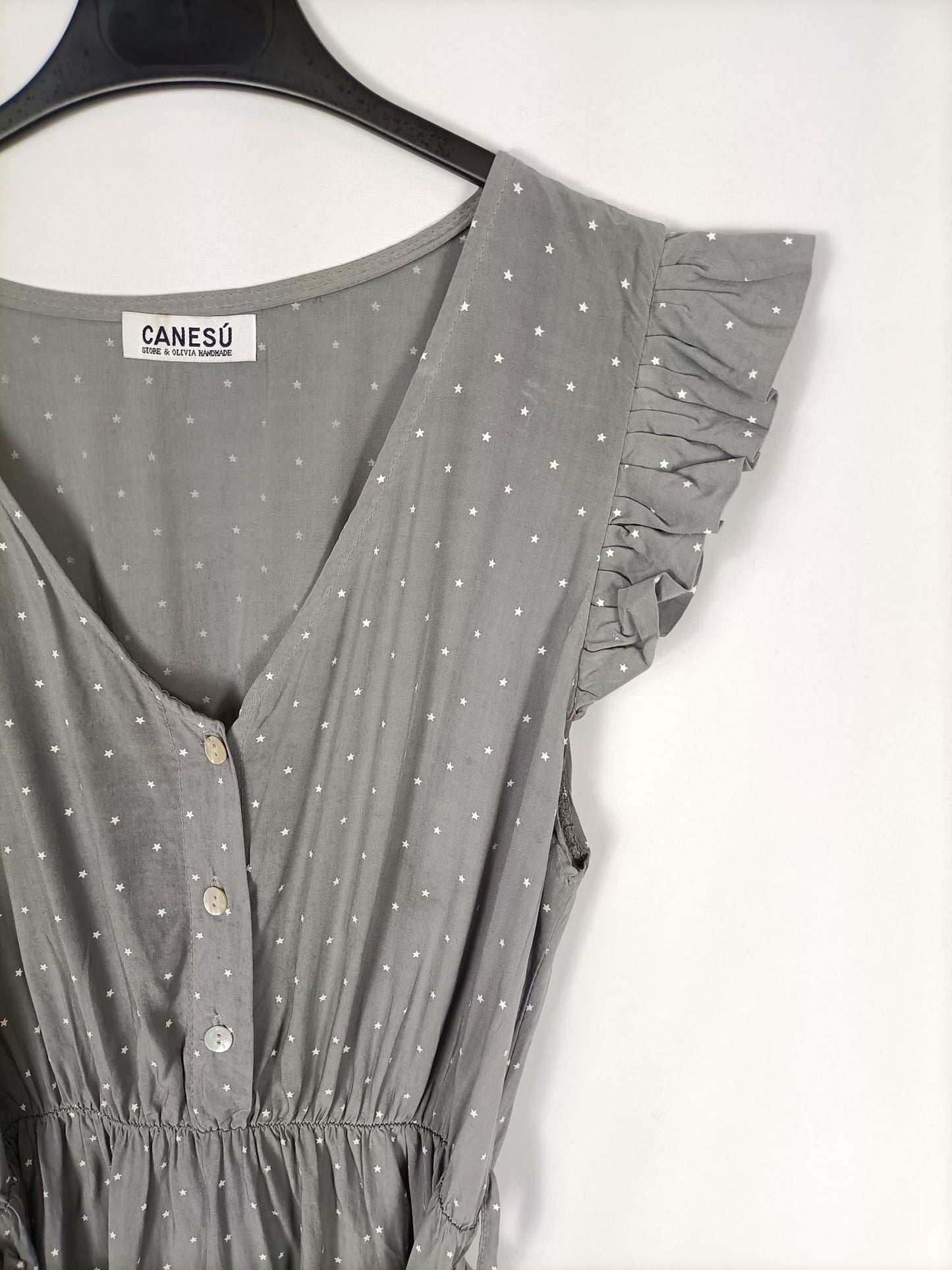 CANESU. Vestido gris estrellas TU (s/m)