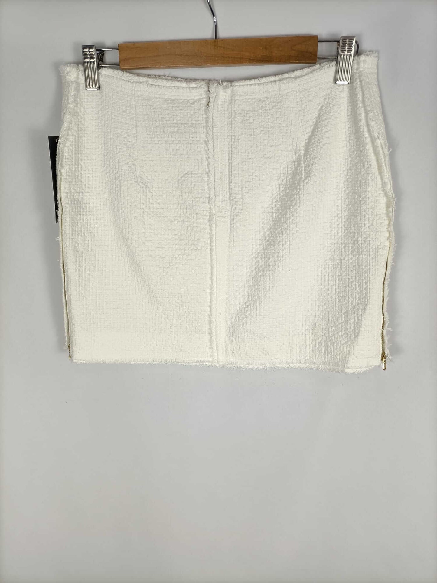 ZARA. Falda blanca tweed T.s