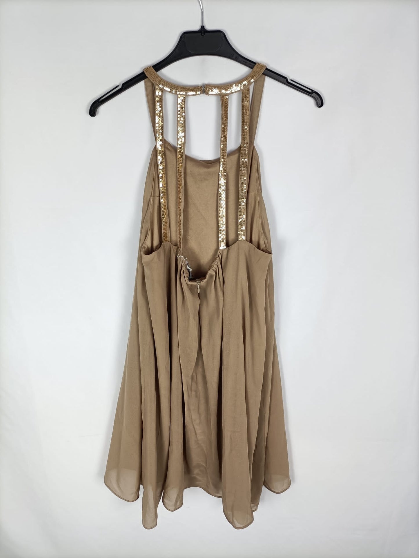 COOL GIRLS PARIS. Beige dress with back Ts/m