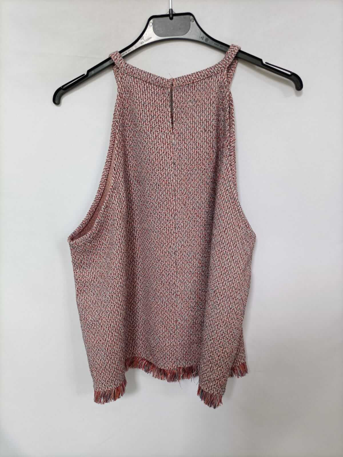 ZARA.Top punto pulticolor flecos T.L