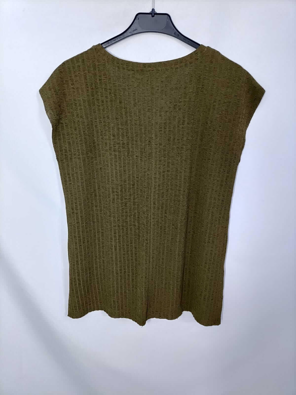 PARFOIS. Camiseta verde canalé T.m