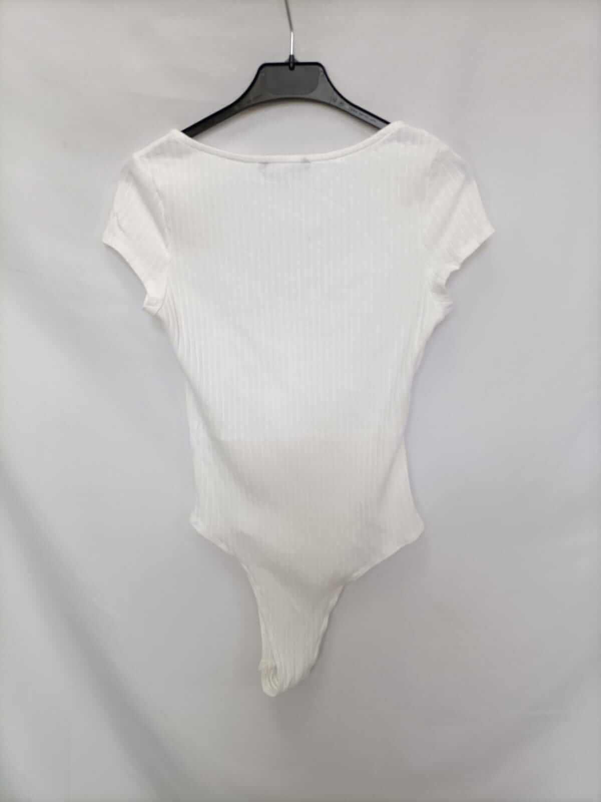 SHEIN.Body blanco canalé T.m