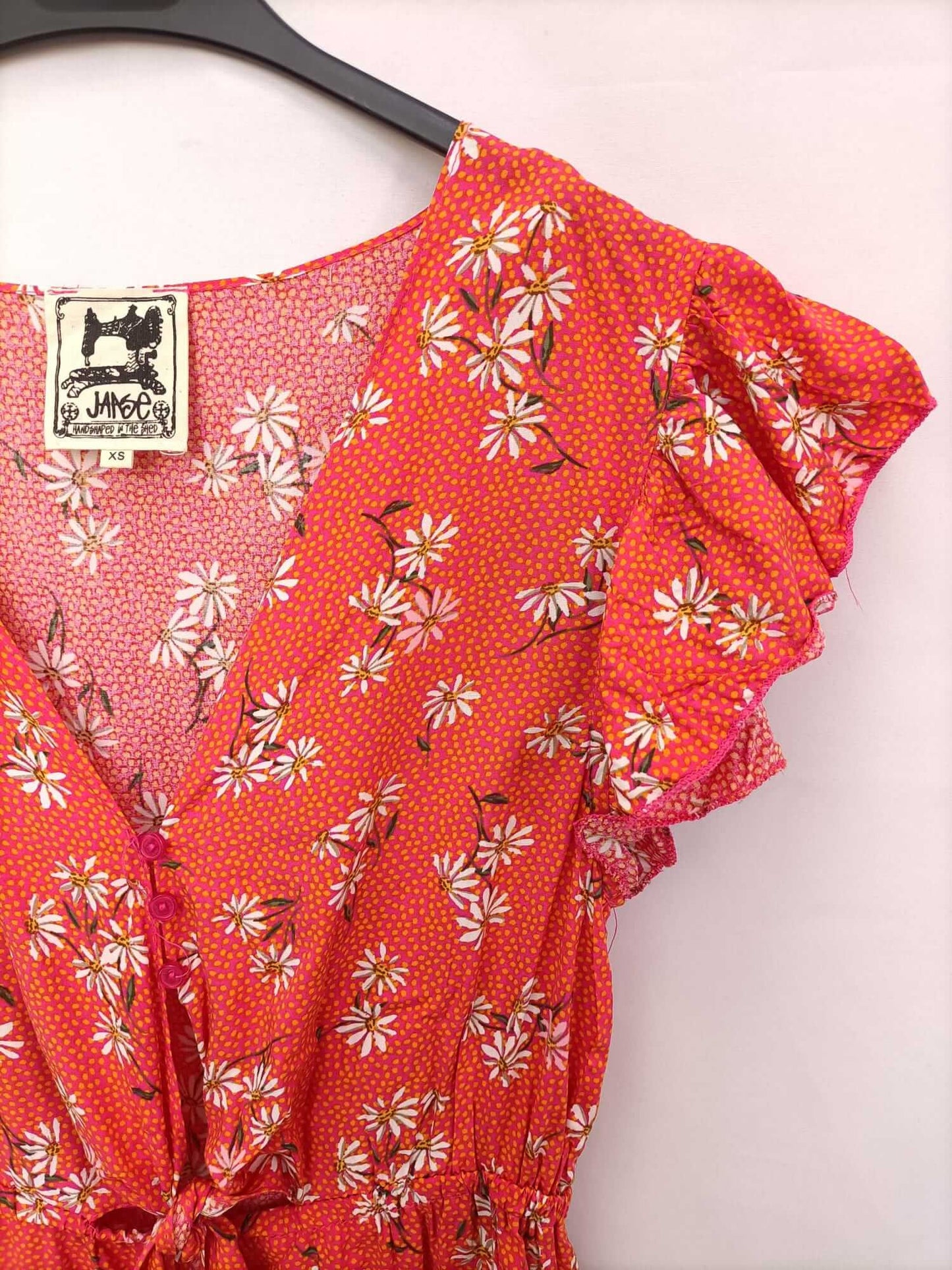 JAASE. Vestido corto lunares y flores T.xs