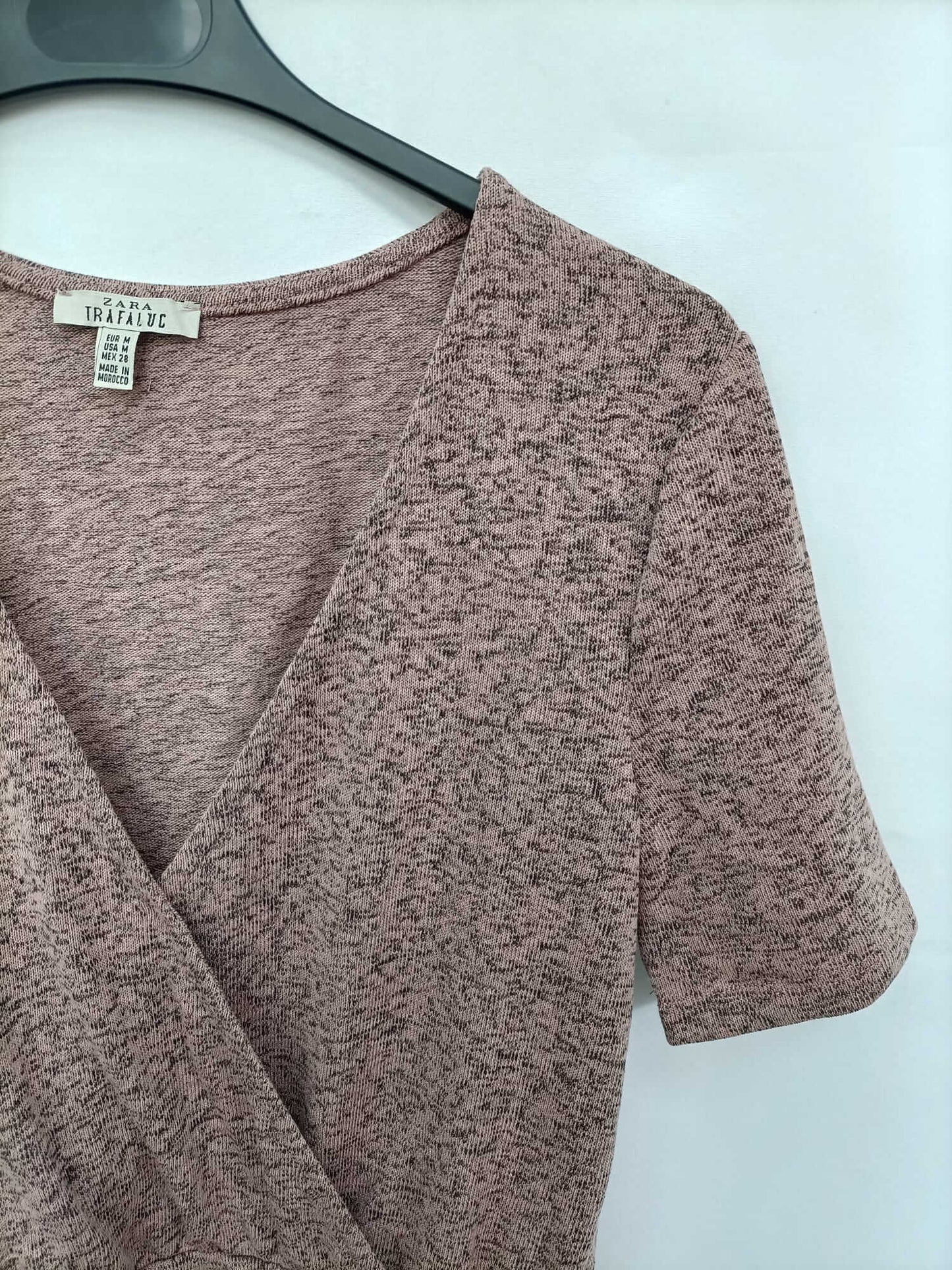 ZARA.Vestido corto rosa y negro T.m