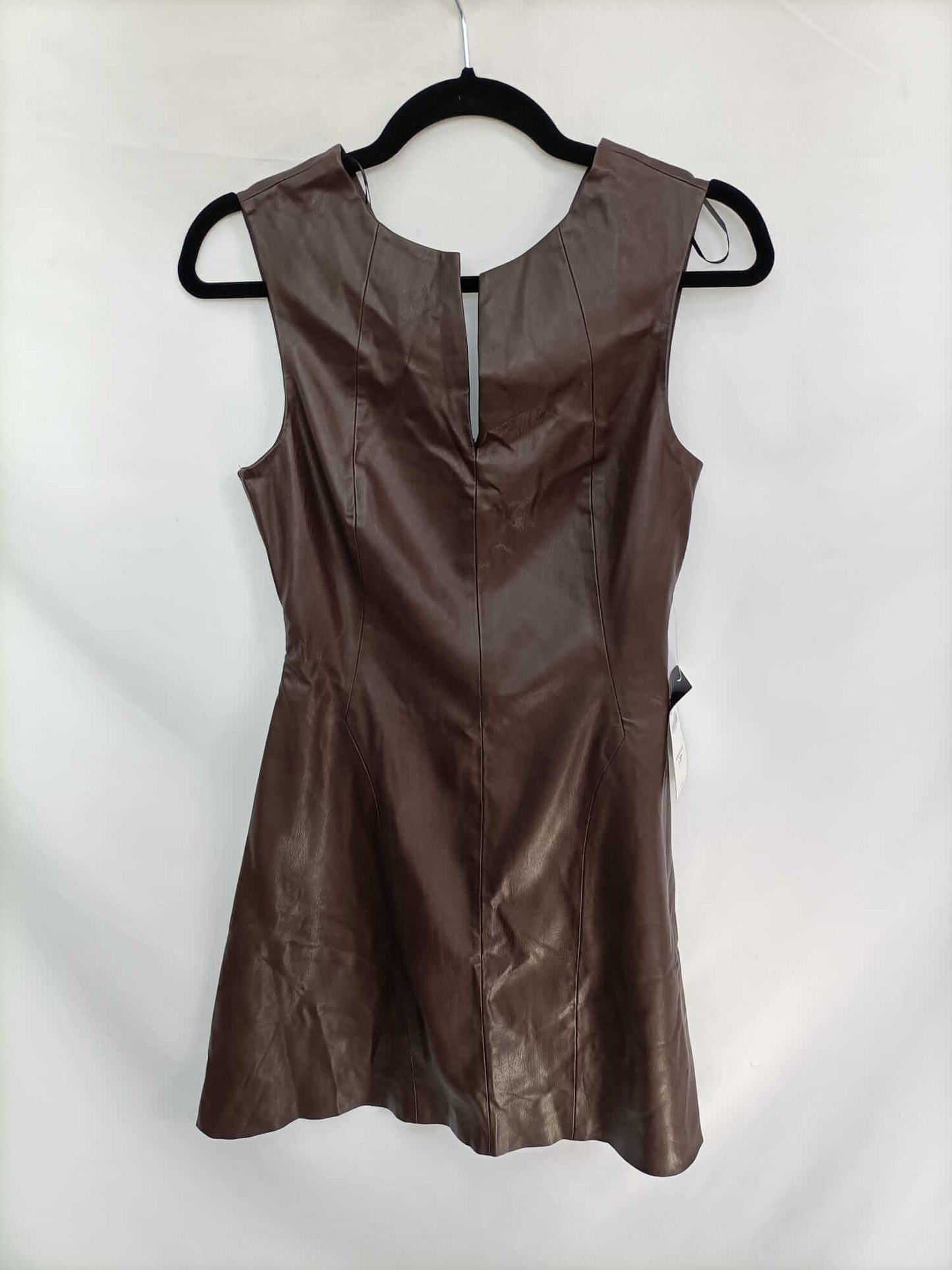 ZARA.Vestido corto marrón T.m