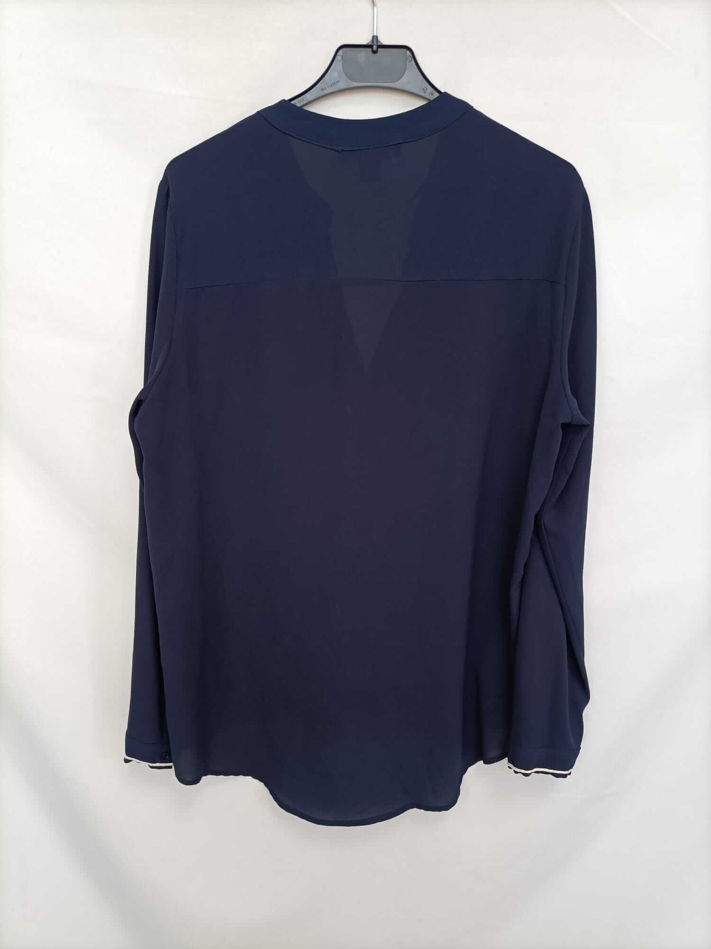 PRIMARK. Blue blouse with white trim, size 42