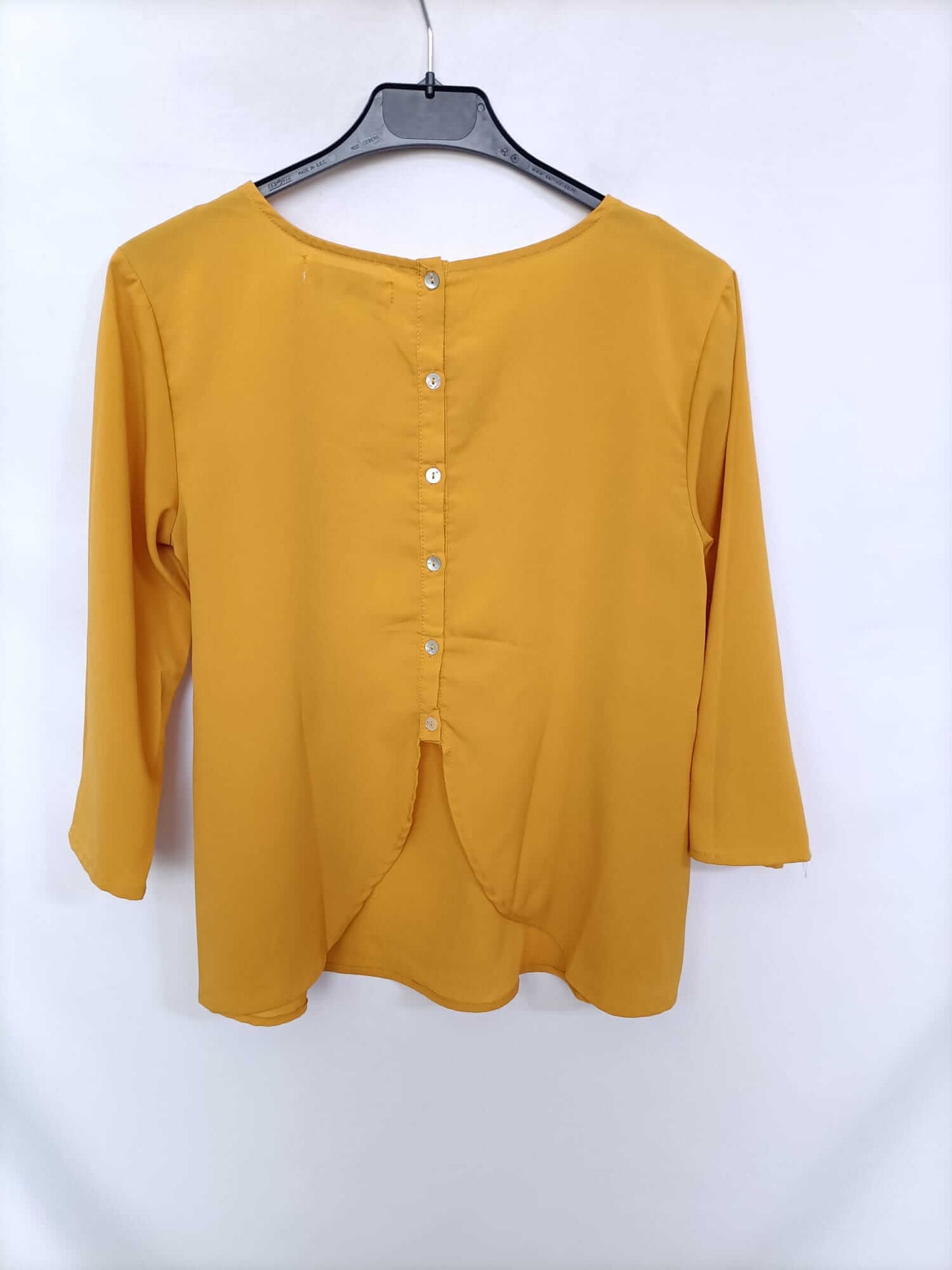 PULL&BEAR. Mustard button-down blouse