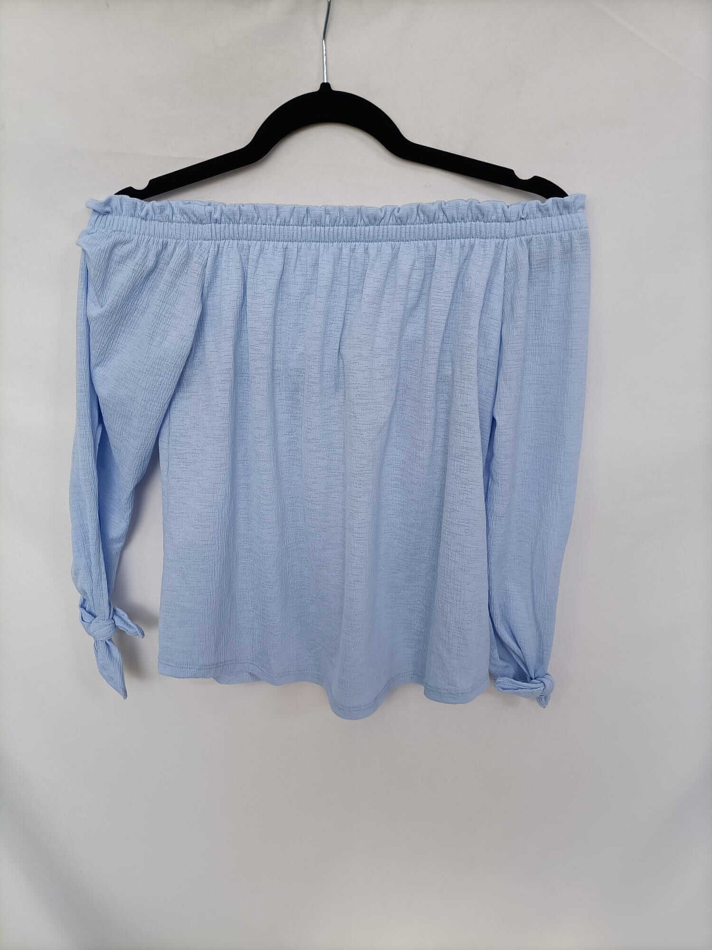 BERSHKA. Blue boat-neck top T.xs