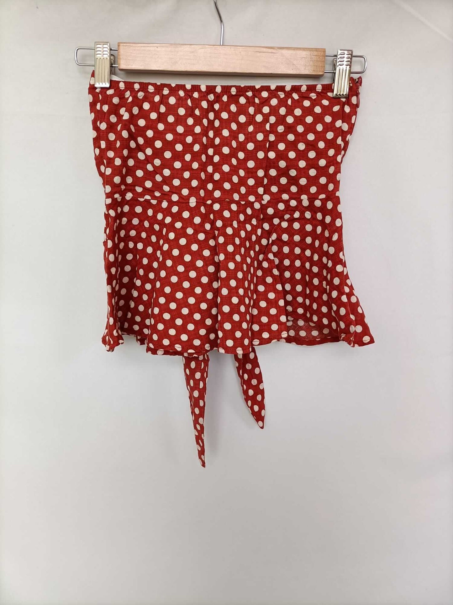 SHEIN. Burgundy Polka Dot Ts Top