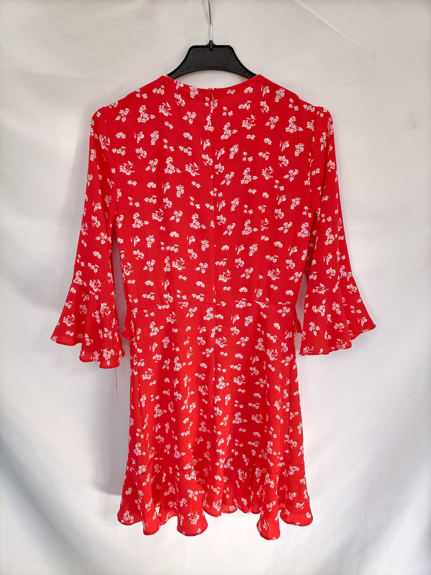 BOOHOO.Short red floral dress S.36