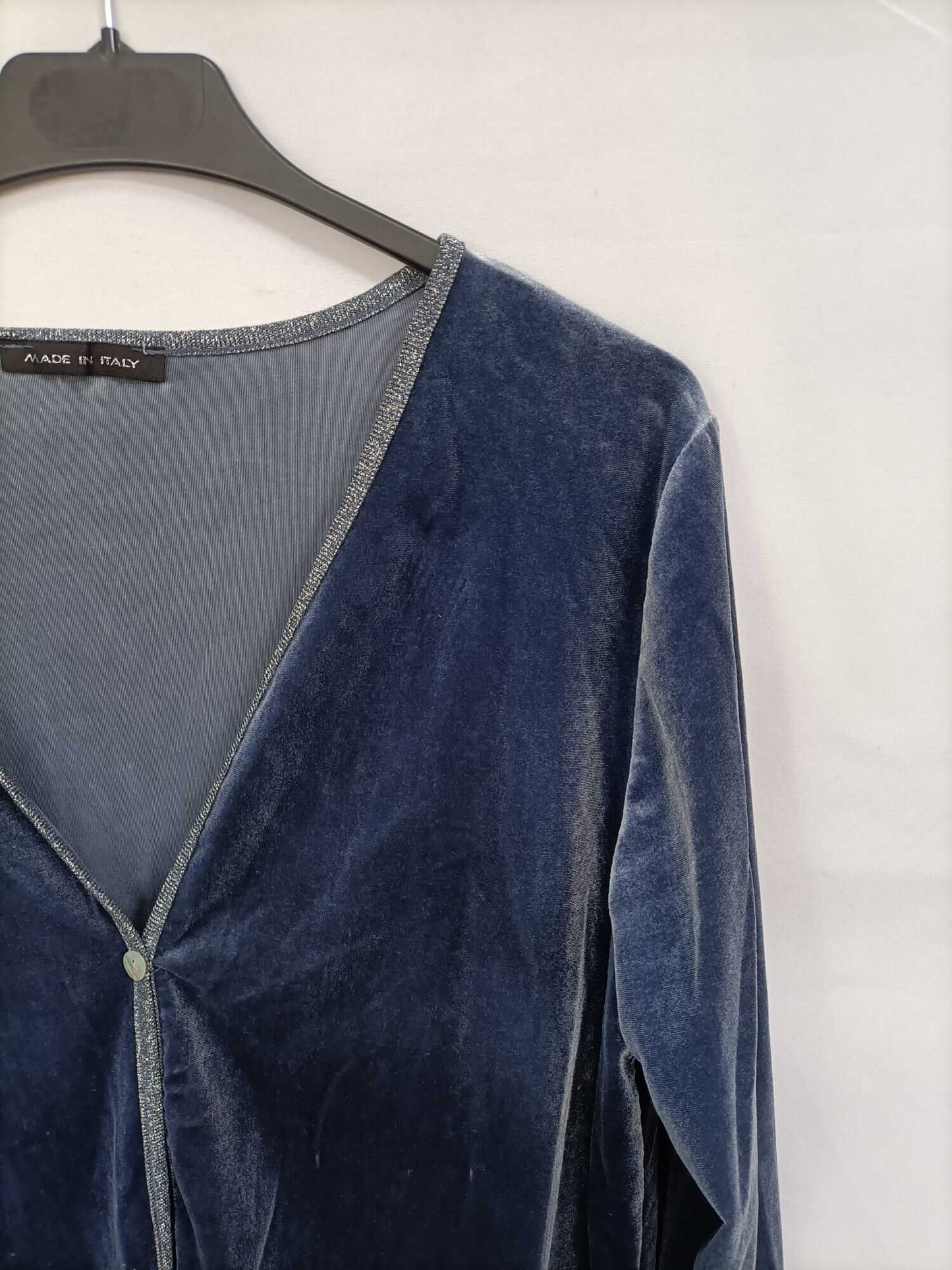 OTHERS. Blue velvet cardigan Tm/l