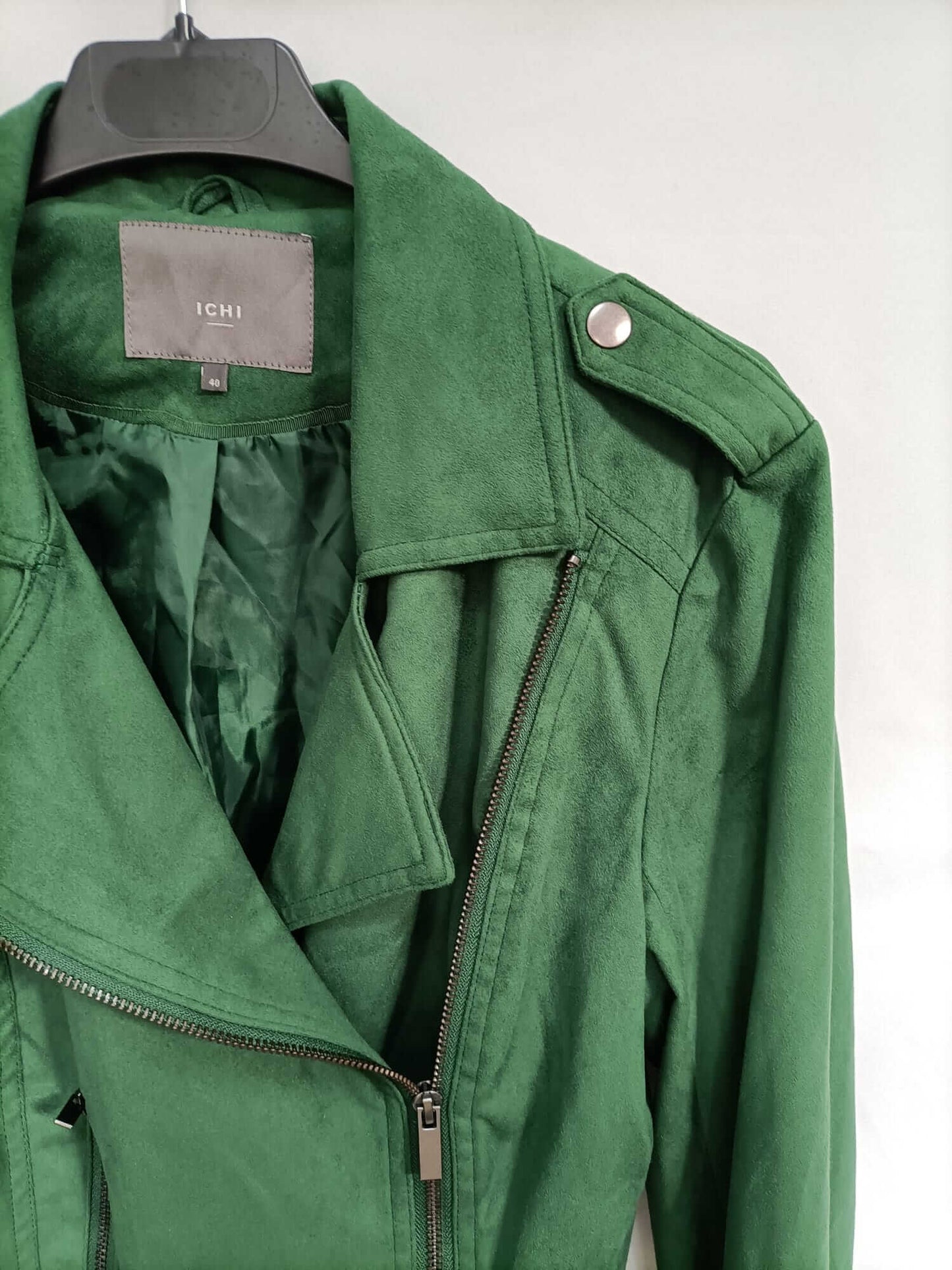 ICHI. Green suede jacket size 40