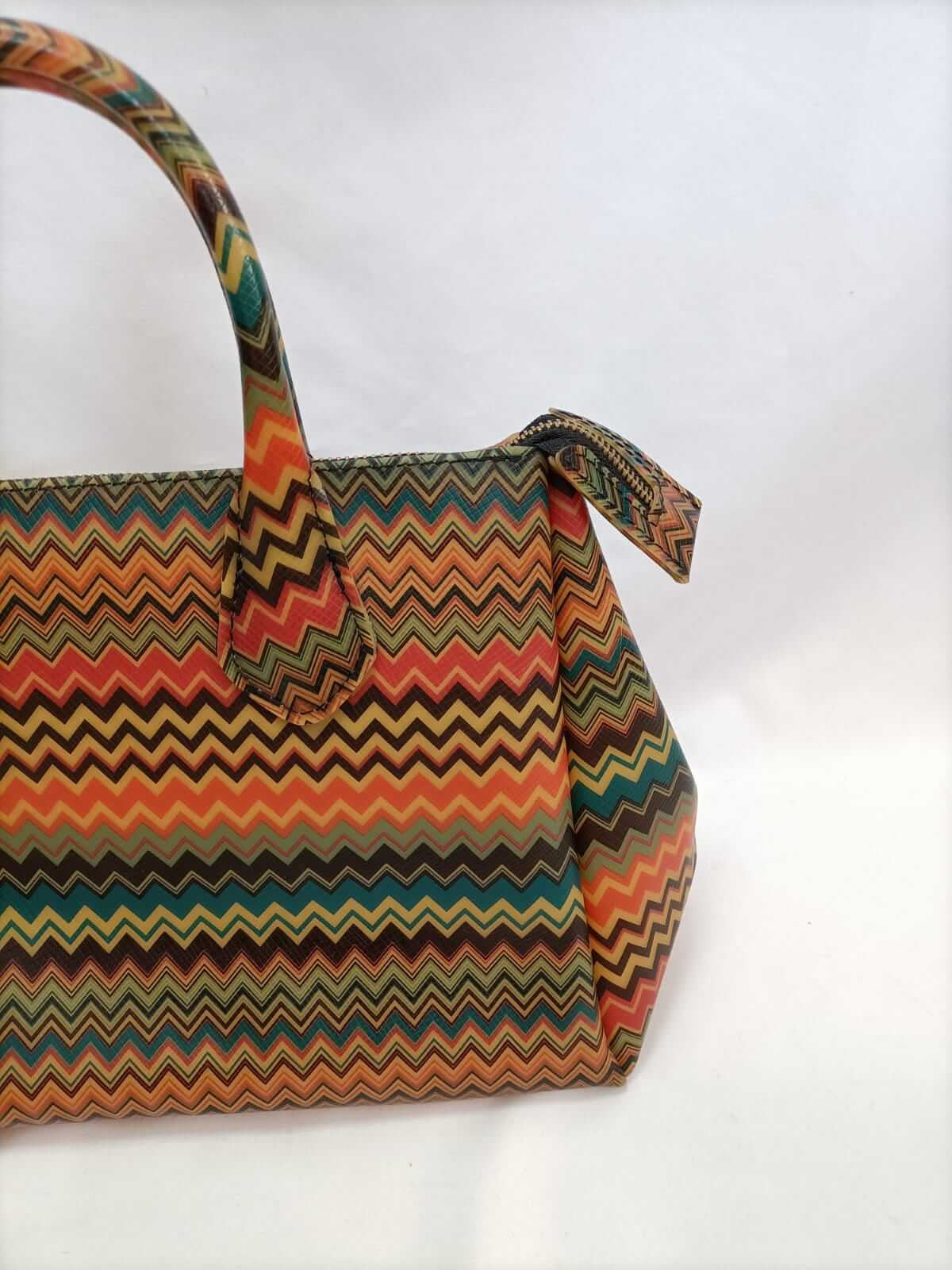 GUM.Ocher-toned striped bag