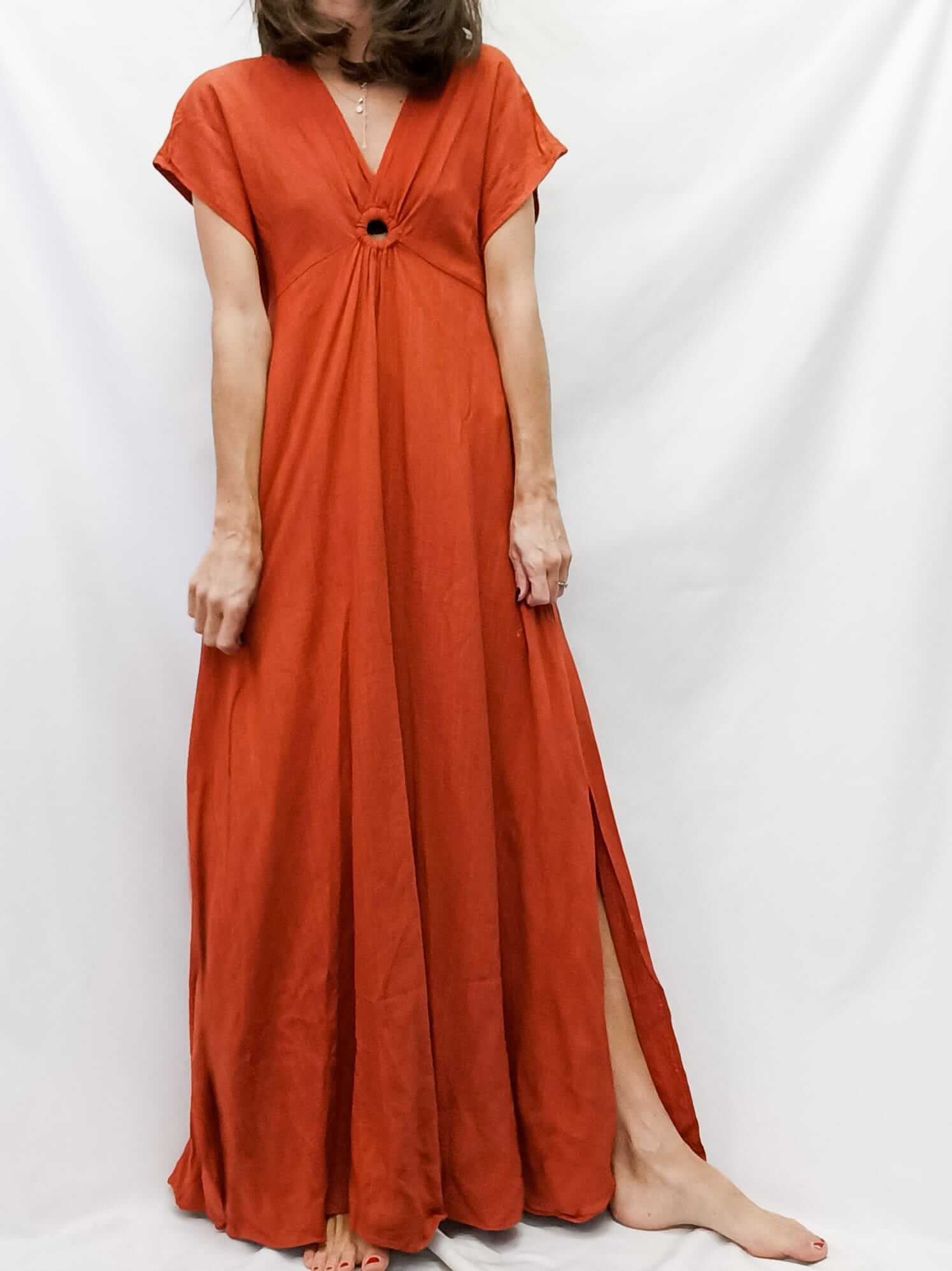 FORMULA Vestido largo teja – Hibuy market