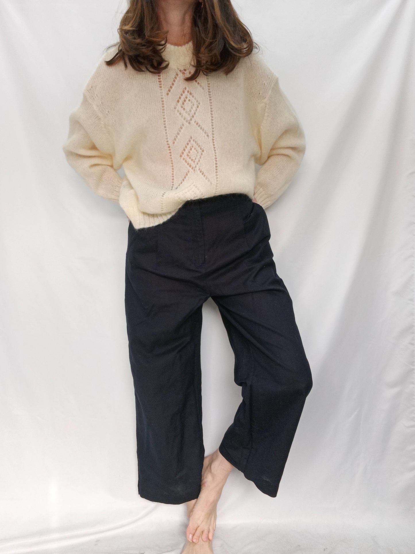 ZARA. Pantalón culotte azul T.s