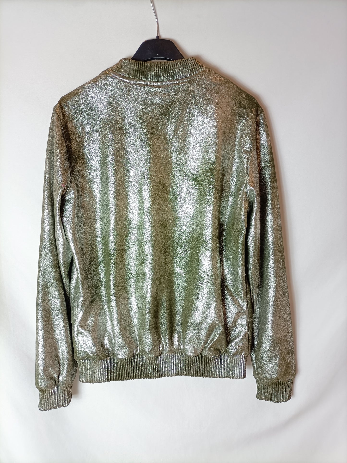 ZARA. Chaqueta estilo bomber metalizada. T XS