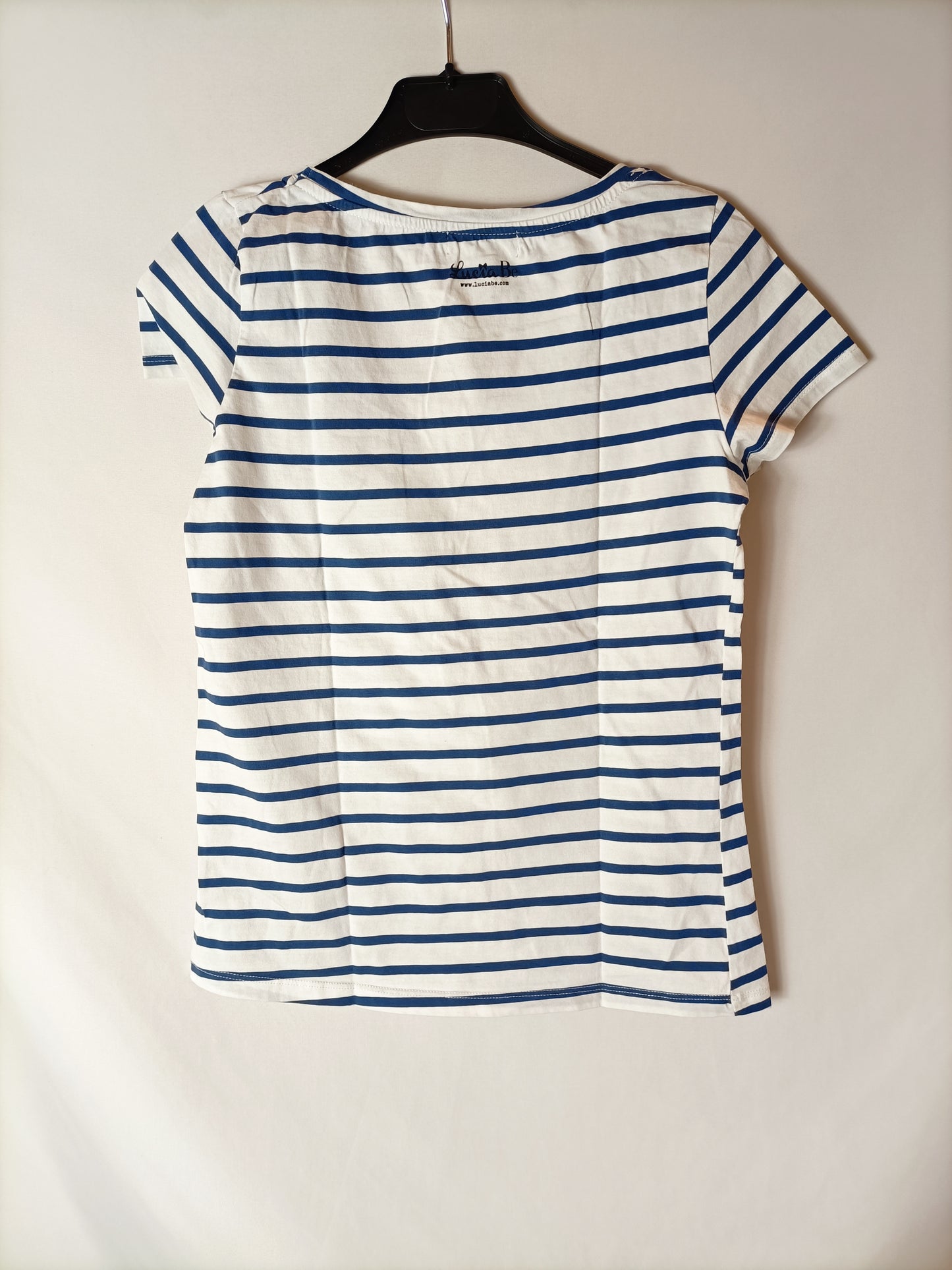 LUCIA BE. Camiseta rayas logo. T M